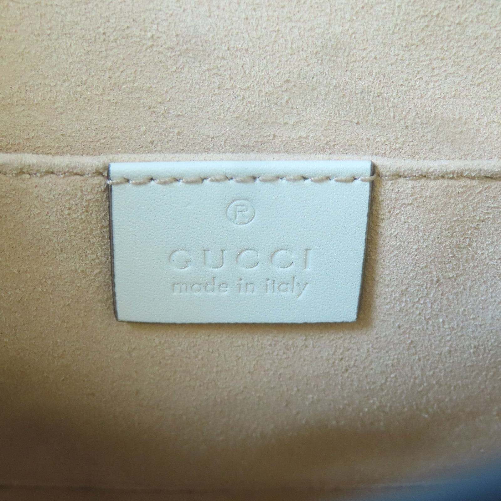 GUCCI 塗層帆布Padlock GG Shoulder Bag金扣肩背袋啡色/白色