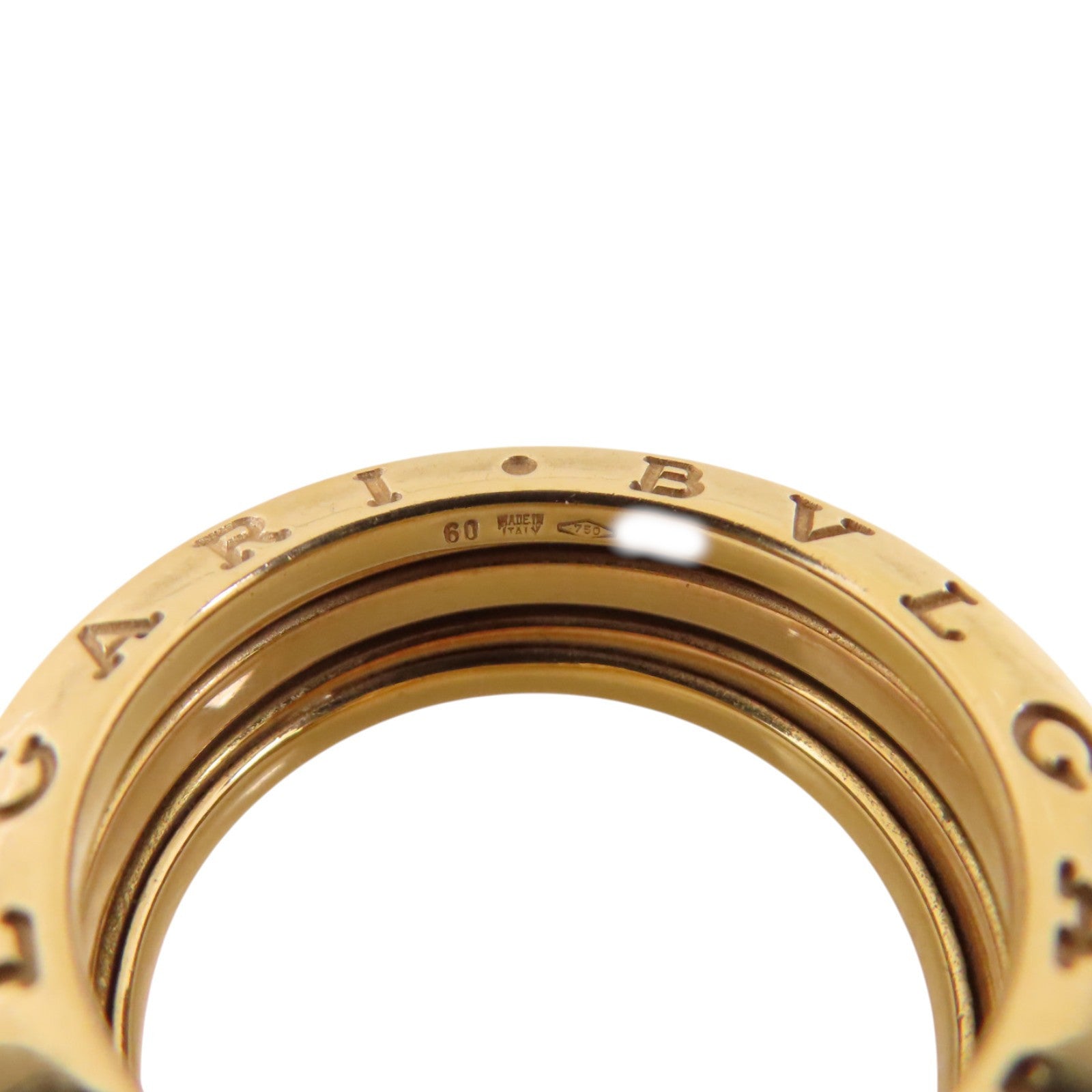 BVLGARI 18K黃金B-Zero1 3 Band Ring戒指#60/US#8.5