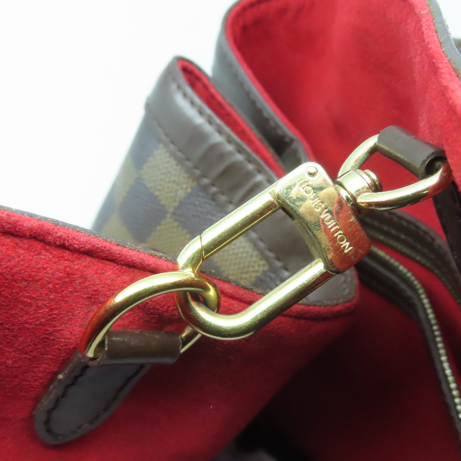 LOUIS VUITTON 【清倉大減價】Damier Hampstead MM金扣手挽袋棕色