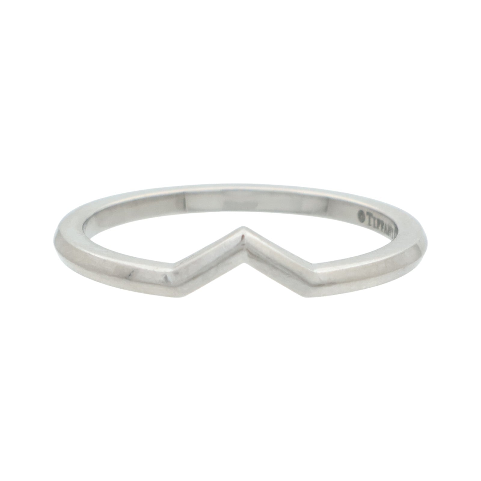TIFFANY＆CO PT950鉑金V Band Ring戒指