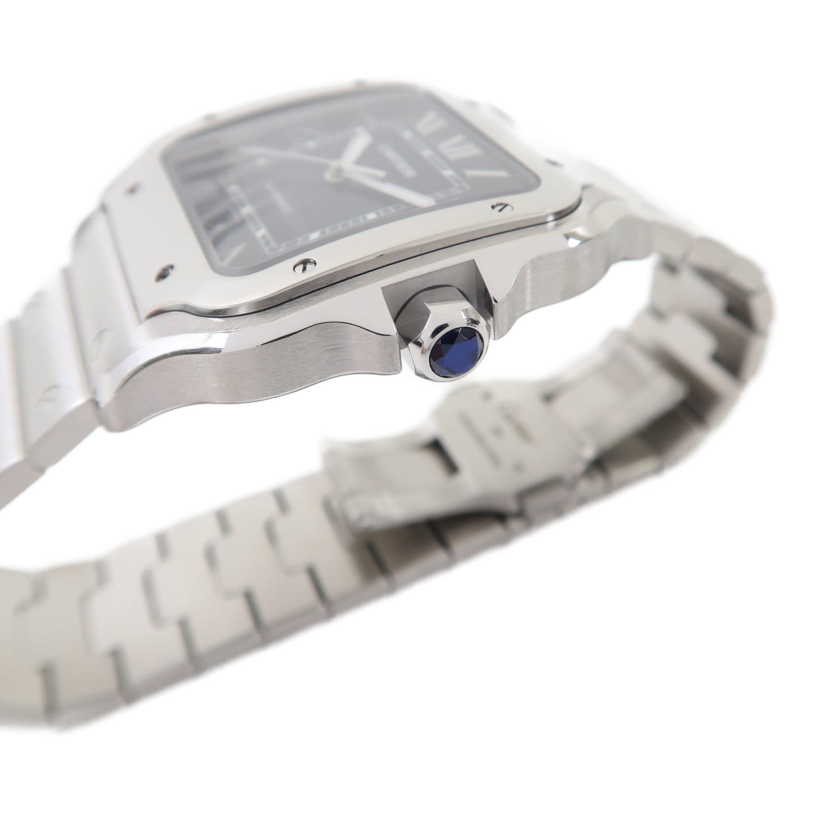 CARTIER Santos De Cartier Large不鏽鋼手錶自動機芯深藍色