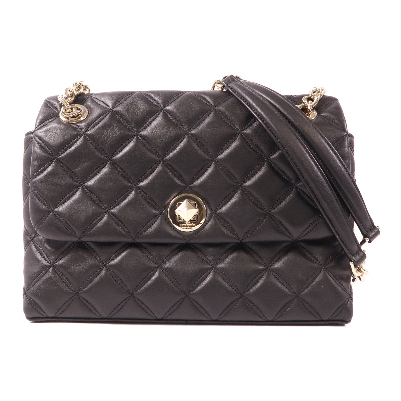 Kate Spade 皮革Chain Shoulder銀扣鏈帶肩背袋