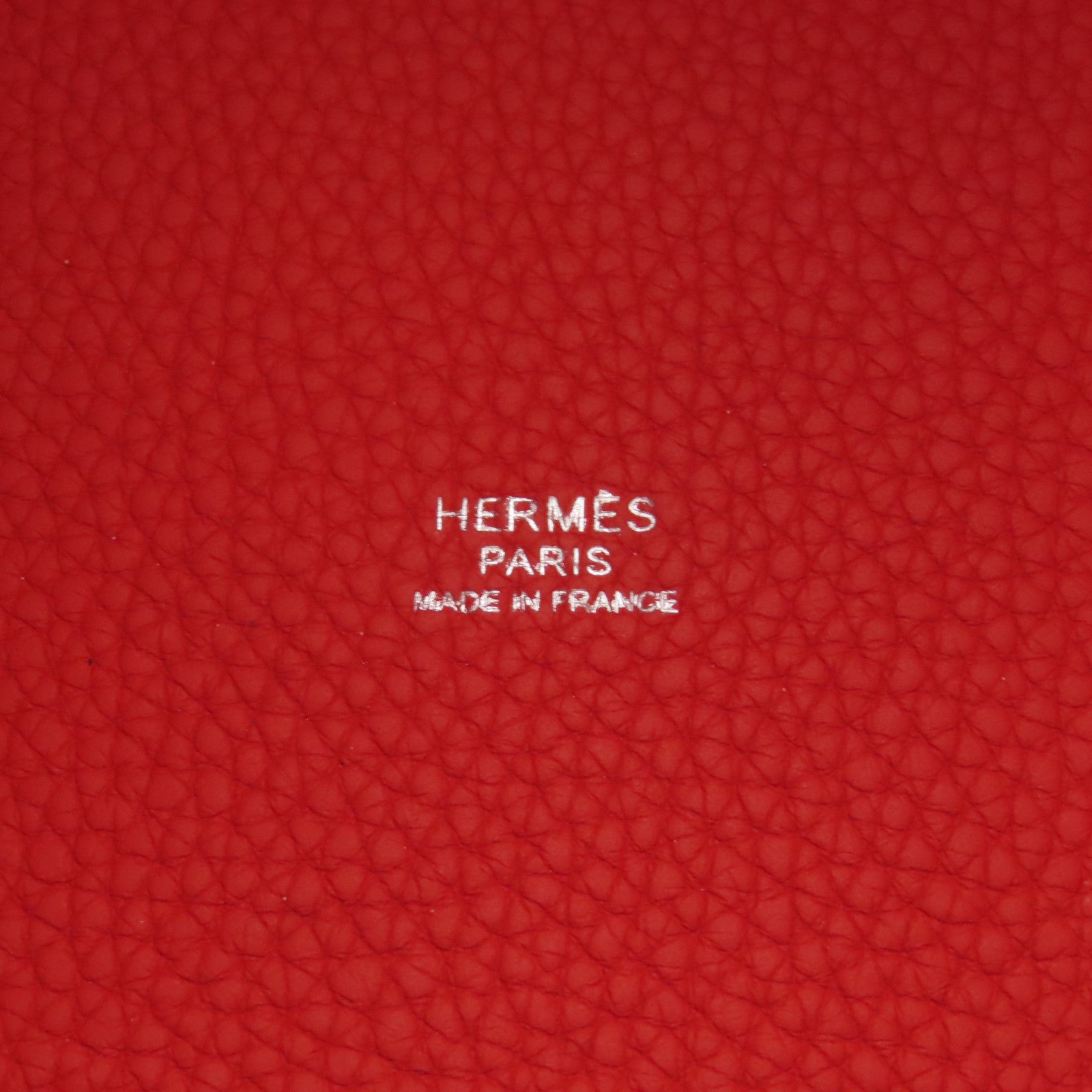 HERMES 【激減優惠】Clemence皮革Picotin MM銀扣手挽袋Rouge Tomate