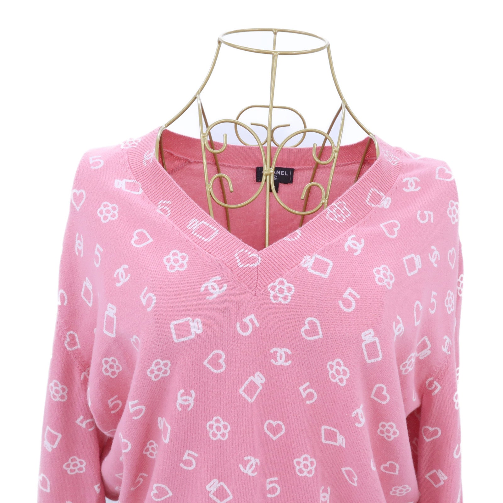 CHANEL Cashmere/Silk Look 38 Knitted Top針織