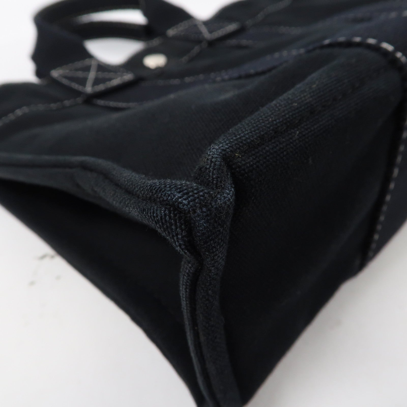 HERMES 帆布Hand Bag PM銀扣手挽袋Noir黑色