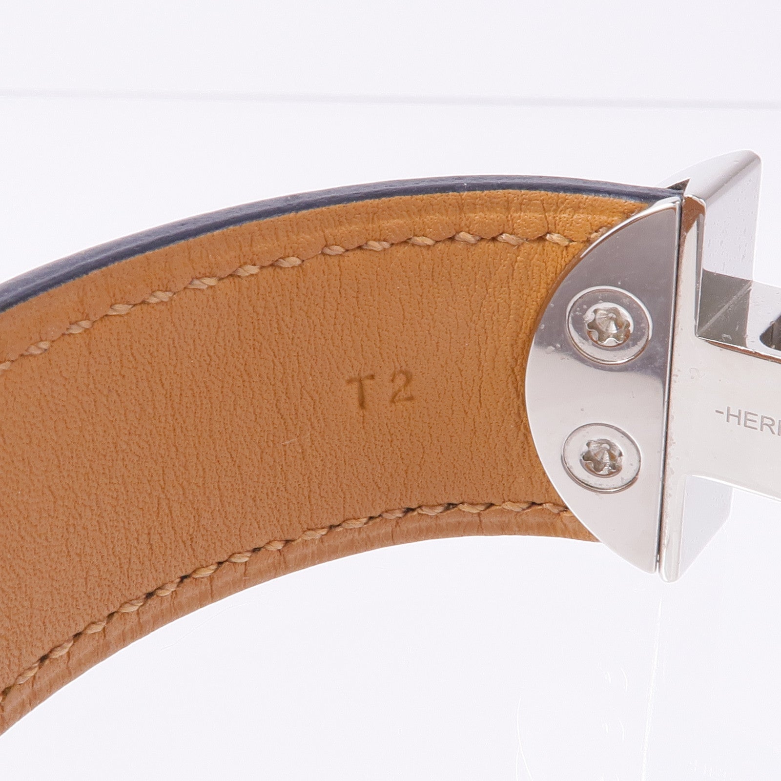 HERMES 鱷魚皮革2002 Manchette銀扣手帶