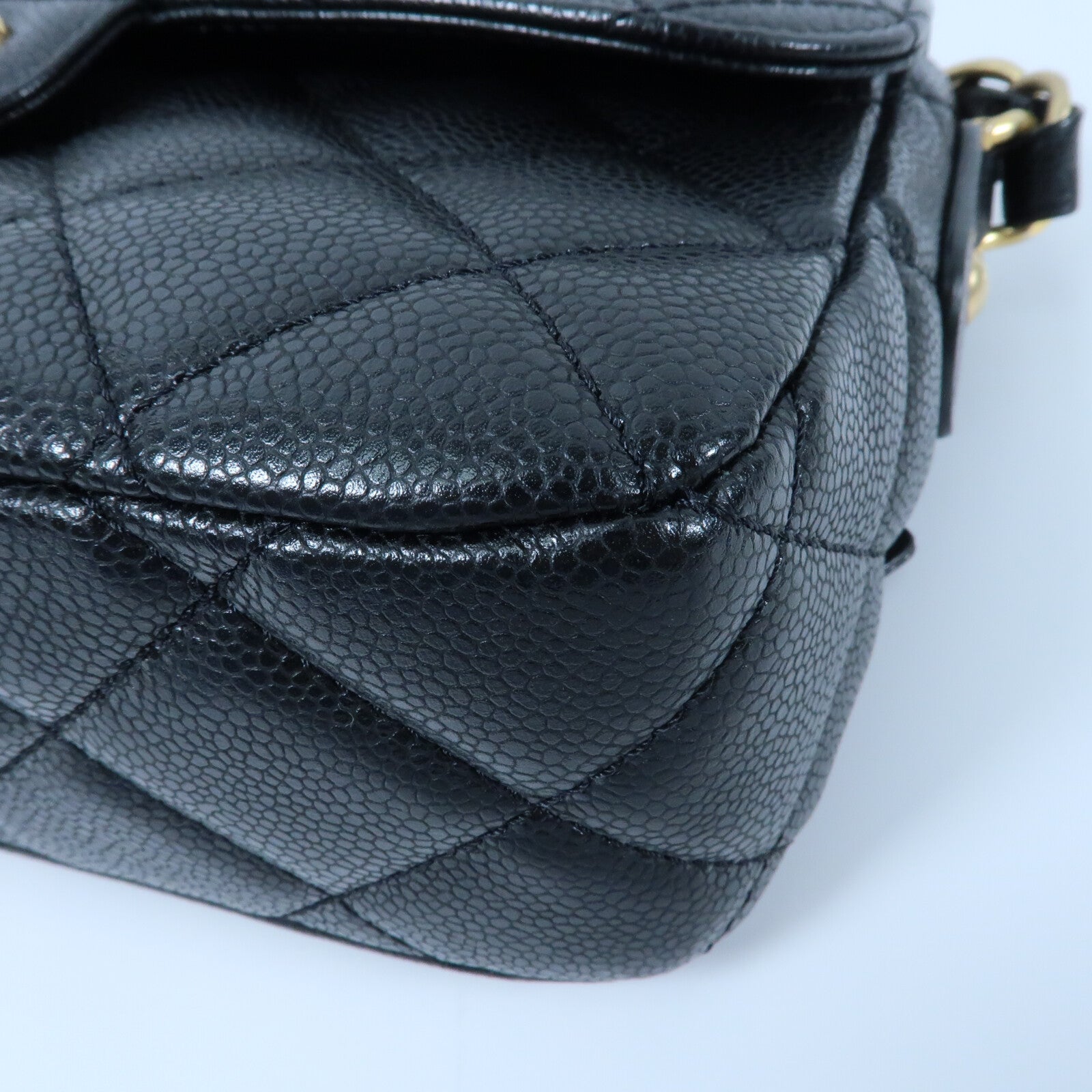 CHANEL 牛皮皮革Chain Shoulder金扣鏈帶肩背袋