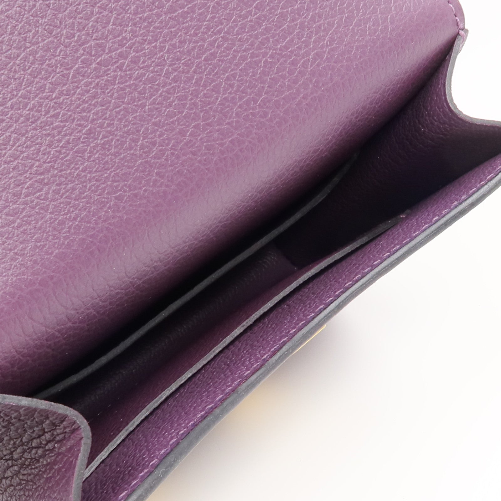 HERMES 【激減優惠】Evercolor皮革Constance Slim金扣錢包Cassis/Bleu Royal