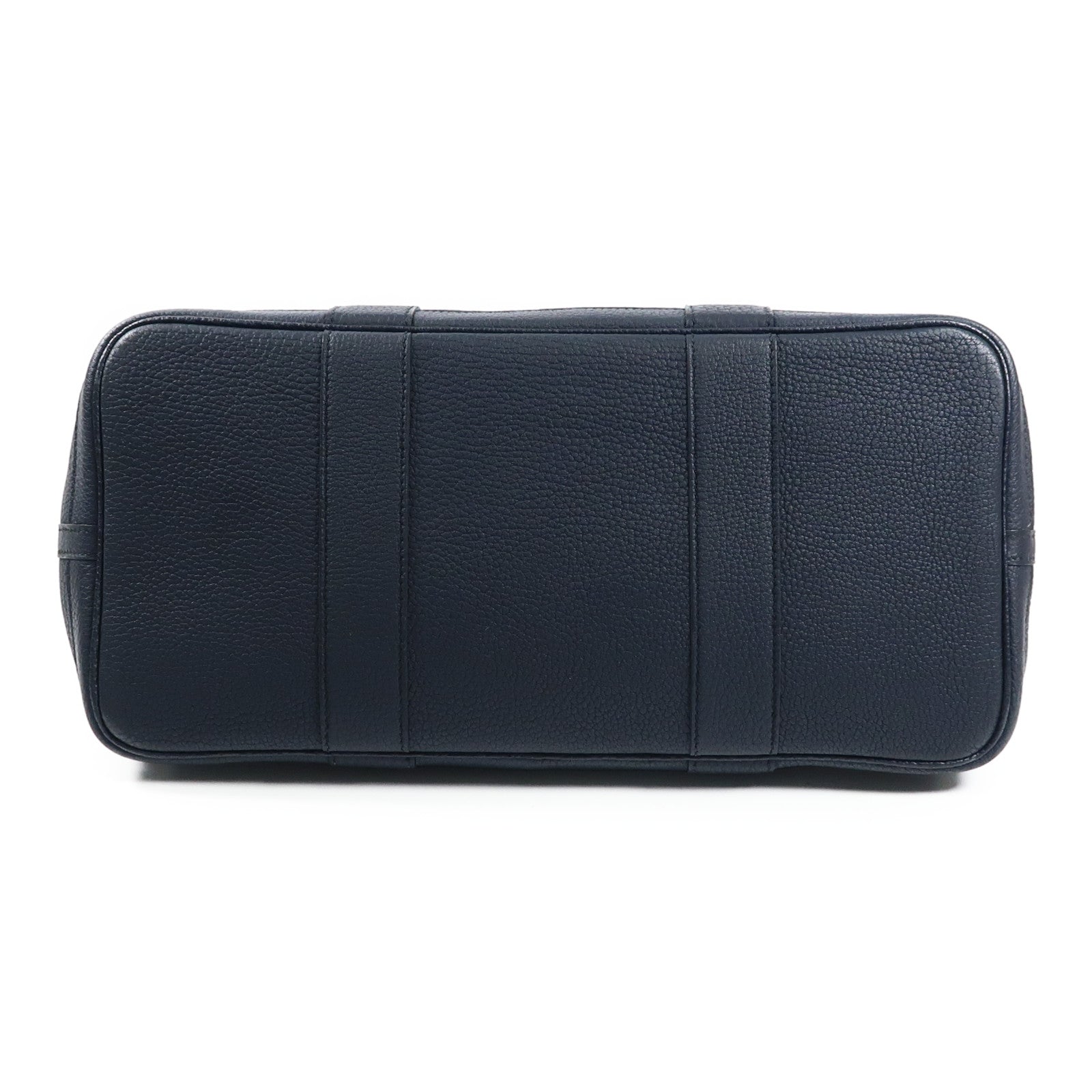HERMES Negonda皮革Garden Party PM銀扣手挽袋Bleu Indigo
