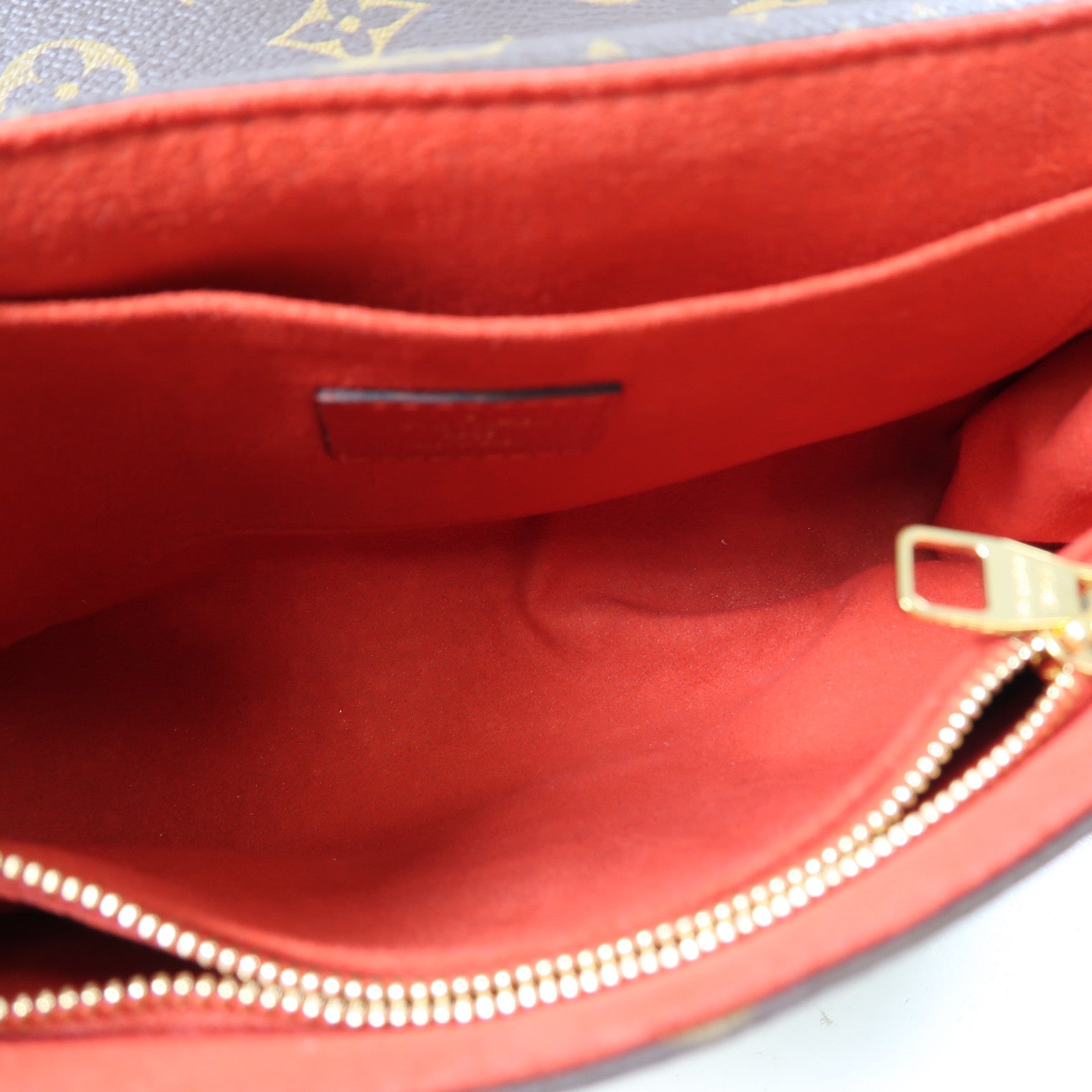 LOUIS VUITTON Monogram Saint Placide金扣肩背袋啡色/紅色