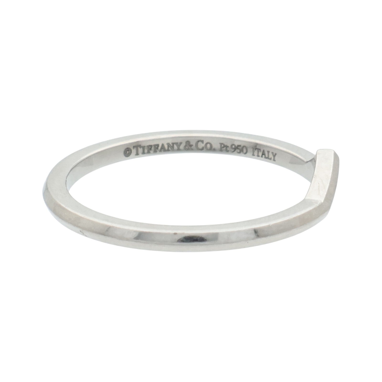 TIFFANY＆CO PT950鉑金V Band Ring戒指