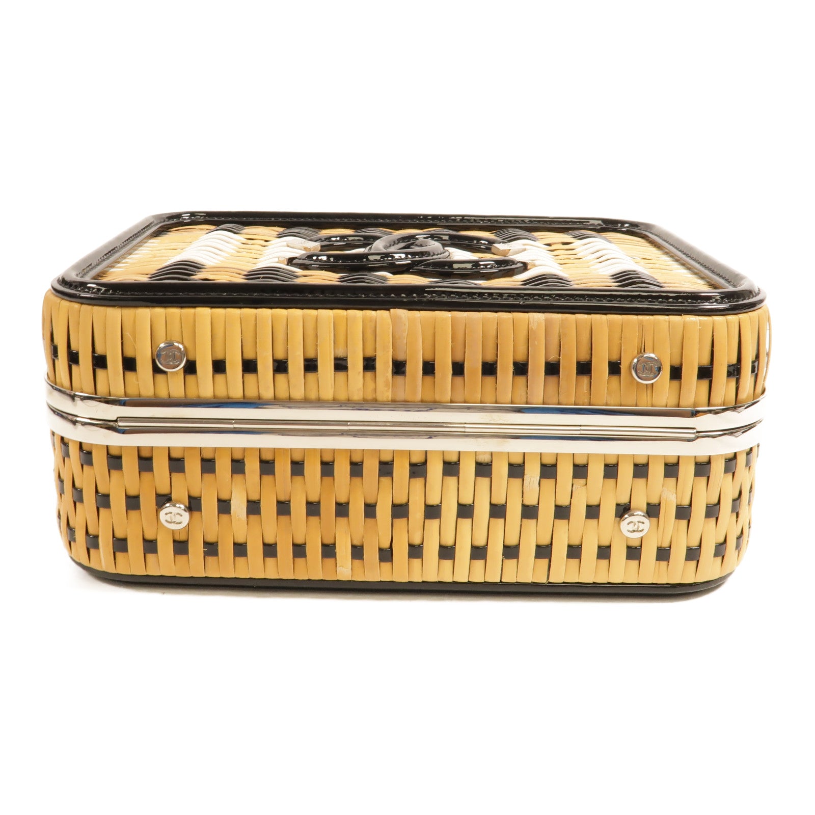 CHANEL 藤料CC Filigree Vanity Case Medium鏈帶手挽肩背兩用袋