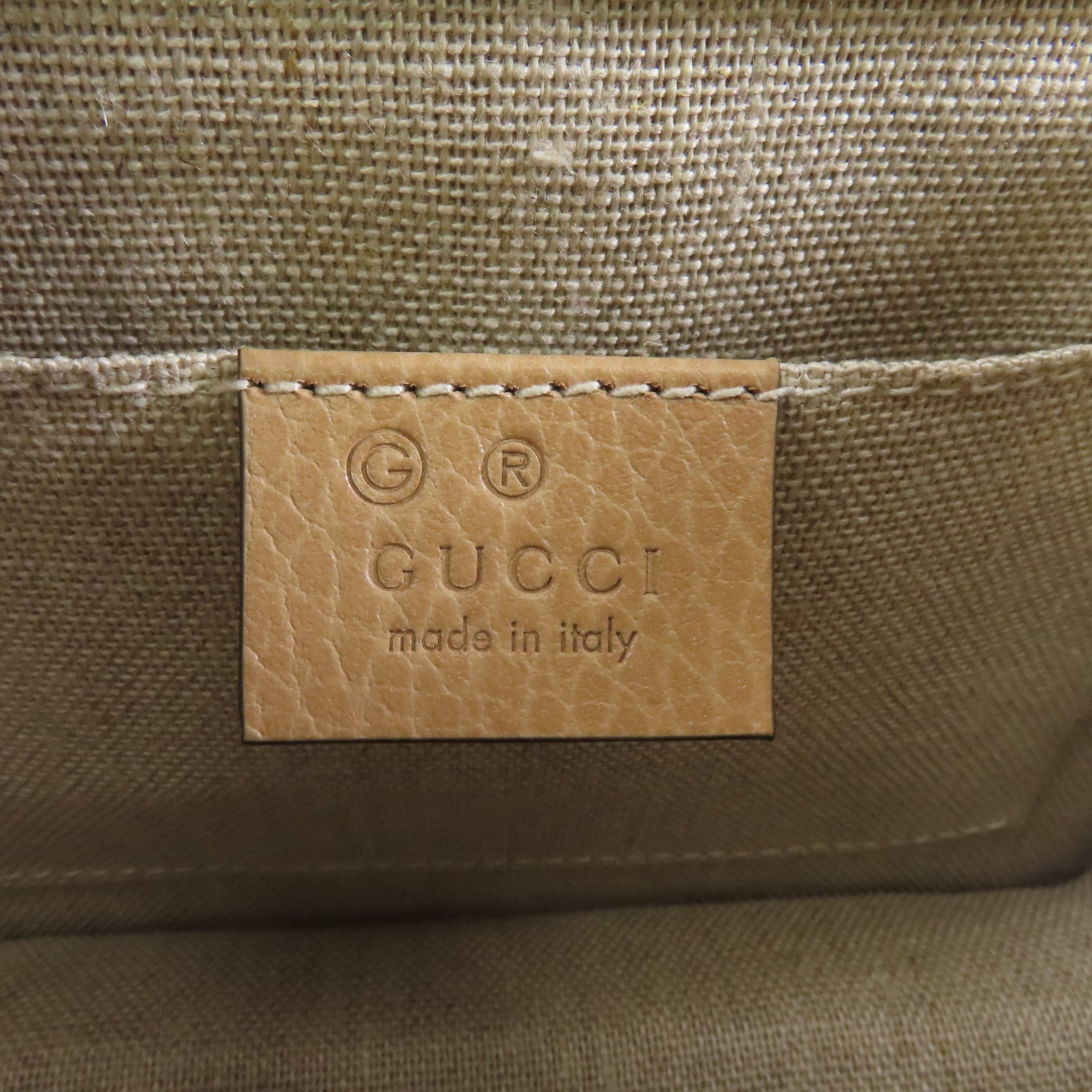 GUCCI 牛皮皮革Chain Shoulder金扣鏈帶肩背袋米色