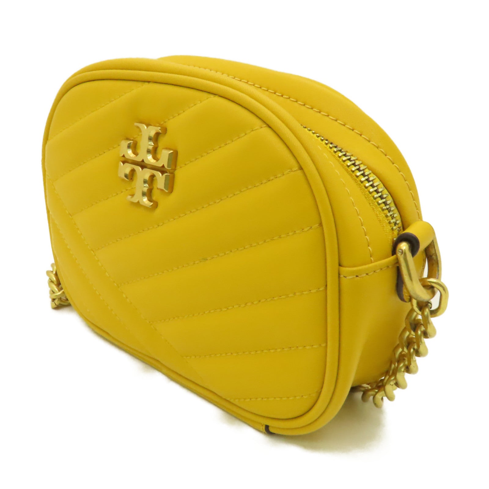 Tory Burch 【激減優惠】牛皮皮革Chain Shoulder Bag金扣鏈帶肩背袋黃色
