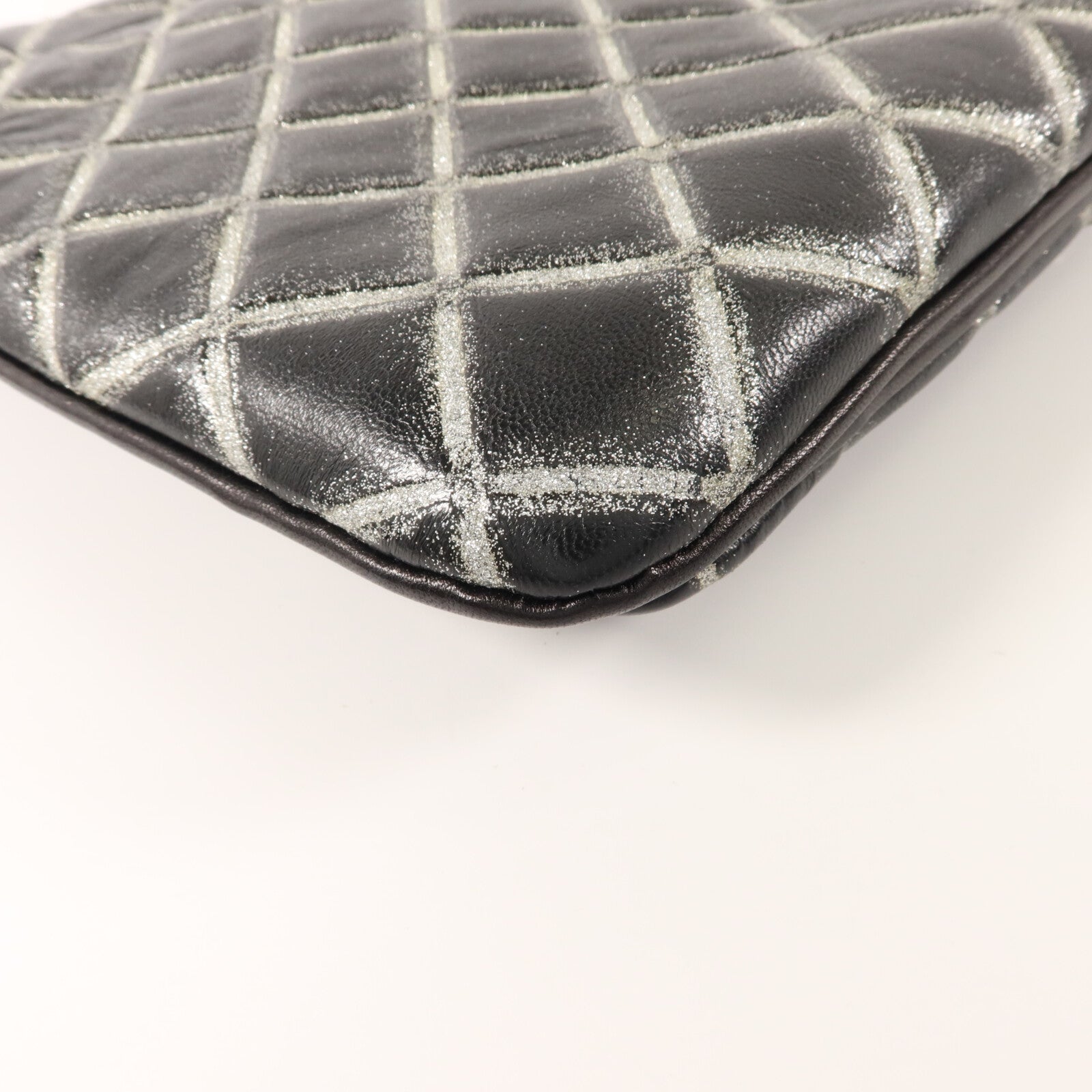 CHANEL 牛皮皮革Crystal CC Logo Flap鏈帶肩背袋