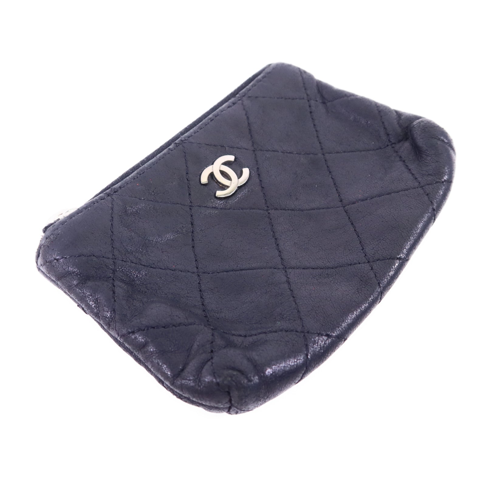 CHANEL 羊皮皮革Coin Case銀扣零錢包