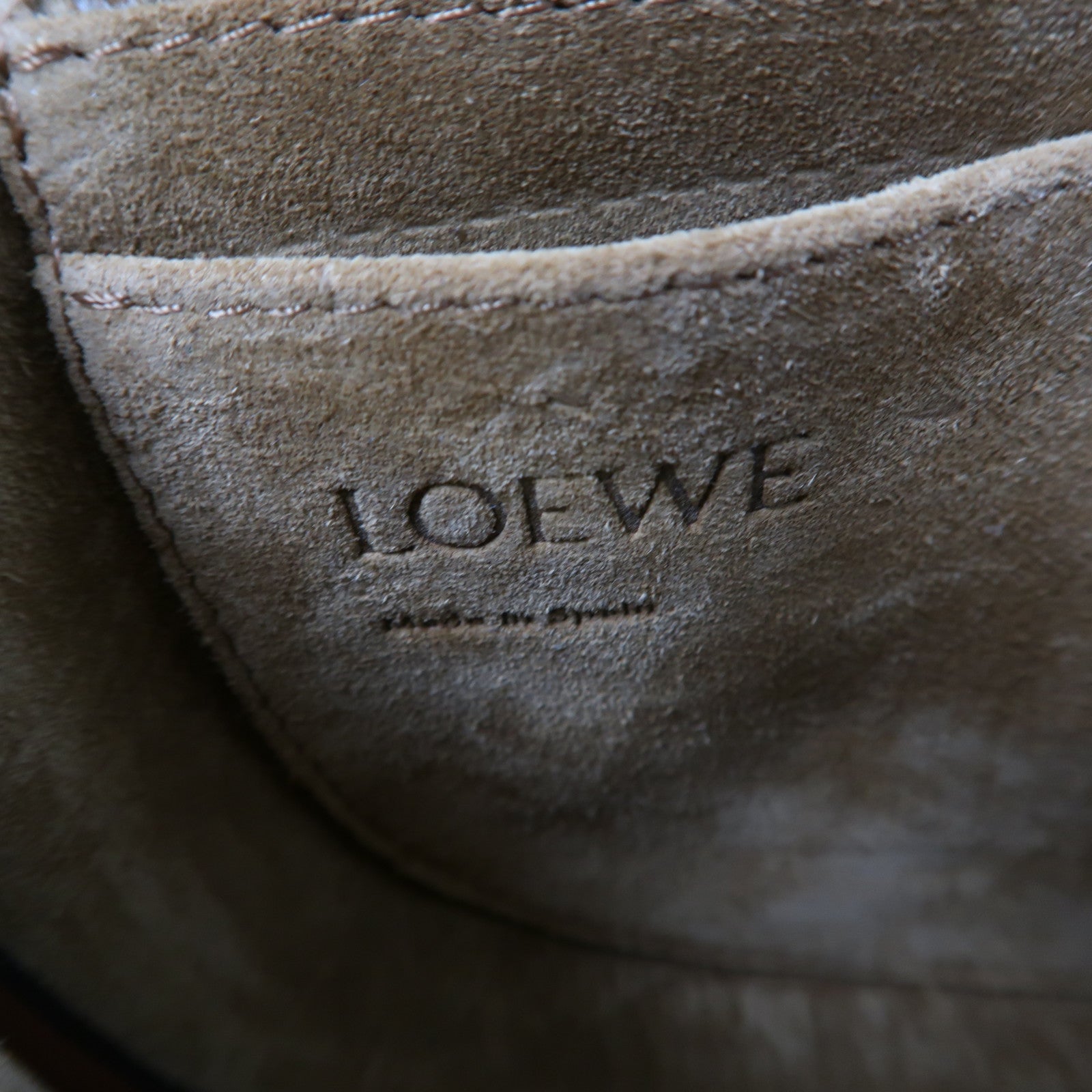 LOEWE 牛皮皮革Waist Bag金扣腰包啡色