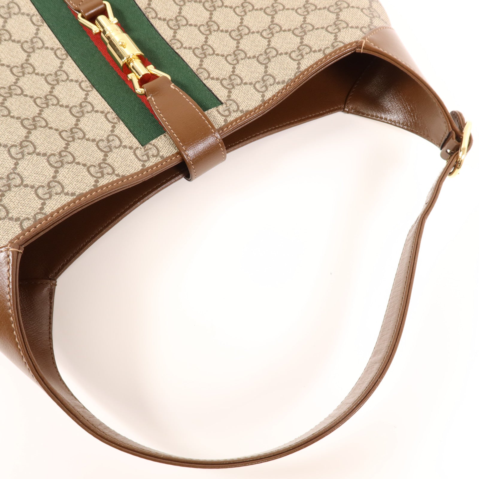 GUCCI 塗層帆布/牛皮皮革Jackie 1961 Medium金扣手挽肩背兩用袋