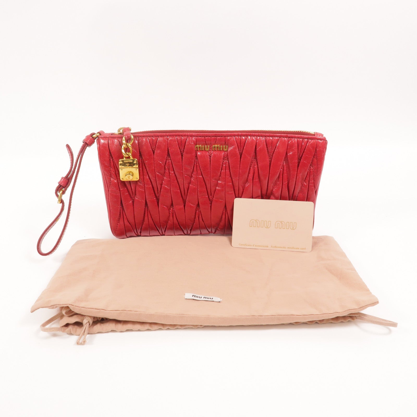 Miu Miu 牛皮皮革Pouch手拿包