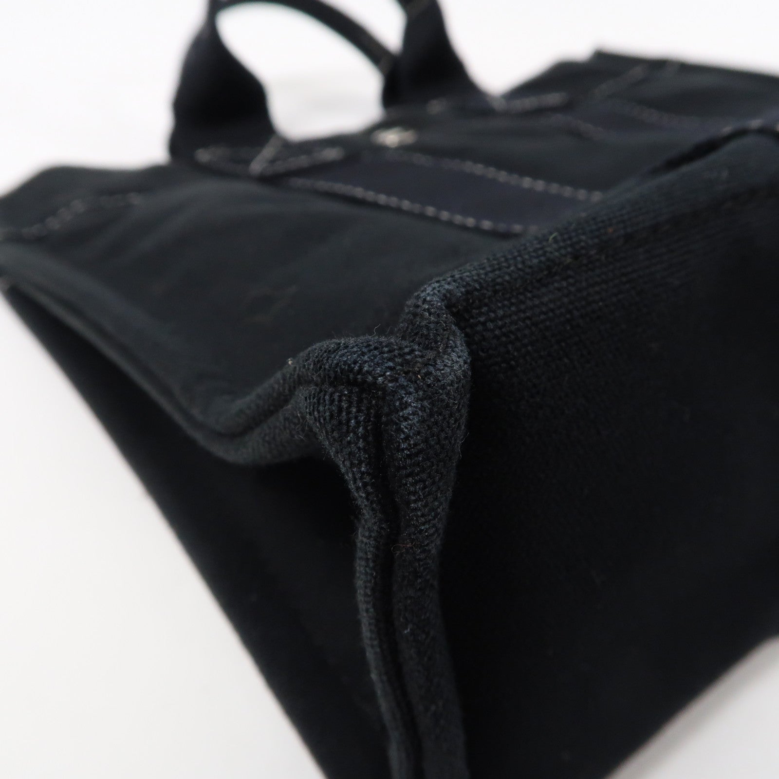 HERMES 帆布Hand Bag PM銀扣手挽袋Noir黑色