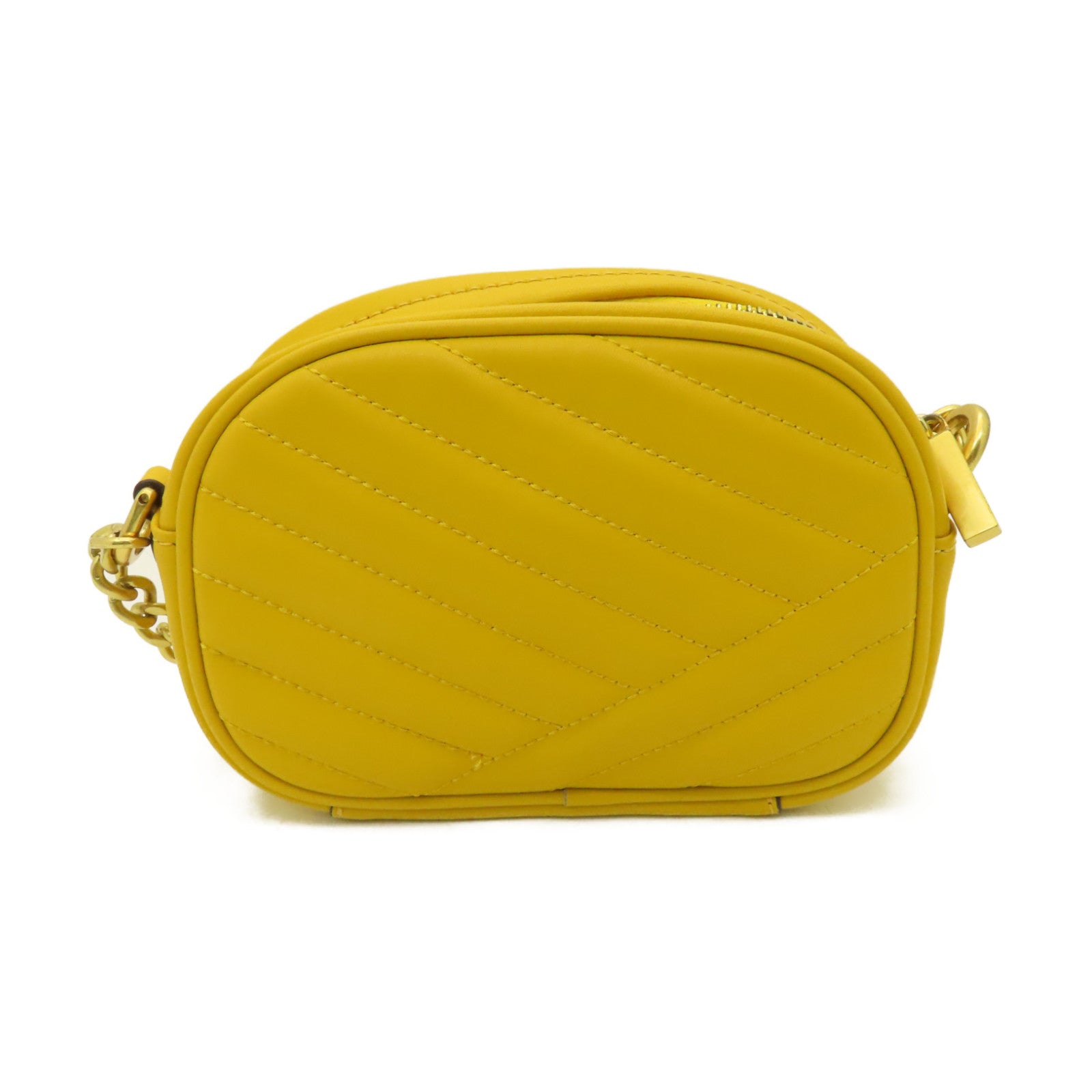 Tory Burch 【激減優惠】牛皮皮革Chain Shoulder Bag金扣鏈帶肩背袋黃色