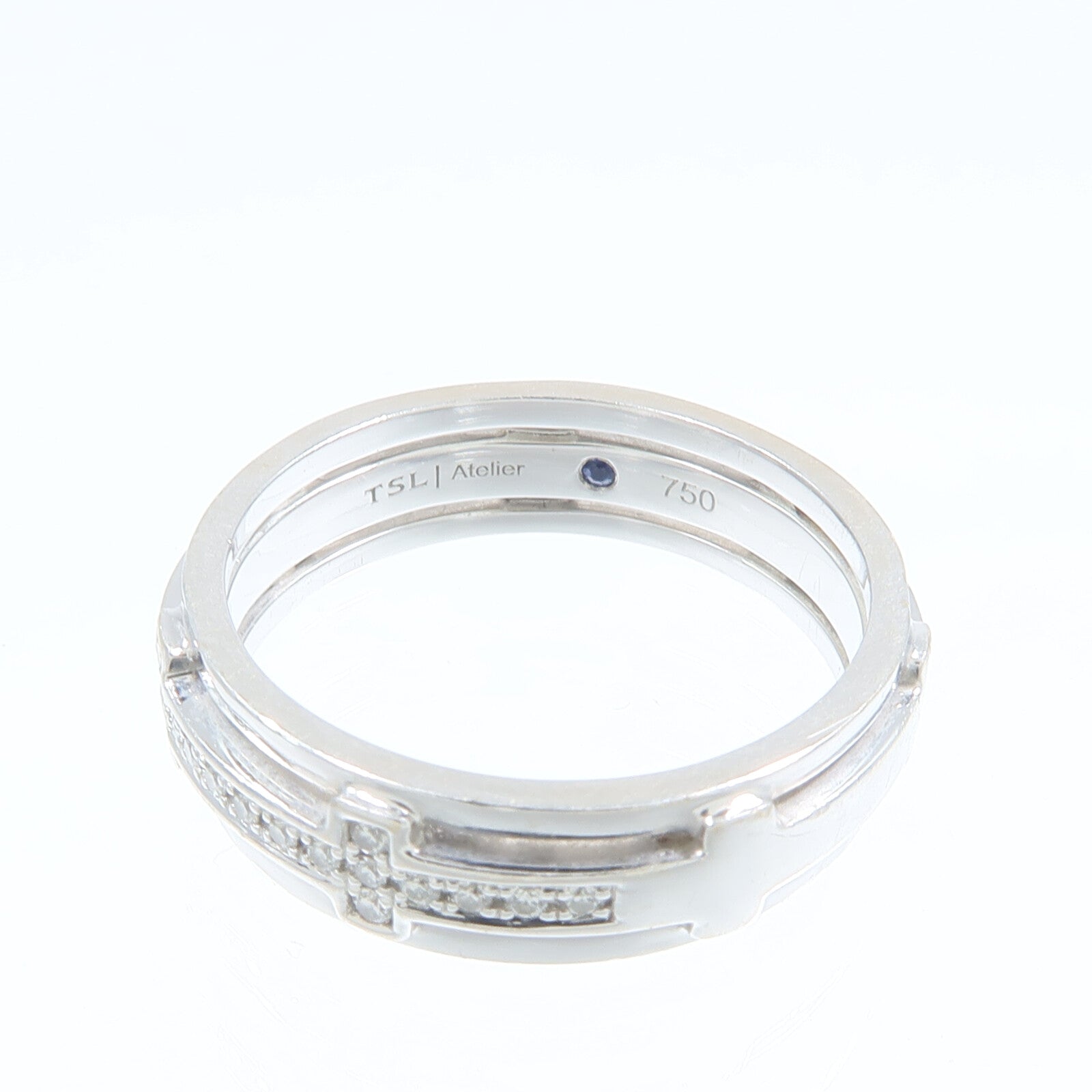 JEWELRY 18K白金Diamond Sapphire Ring鑽石/藍寶石戒指