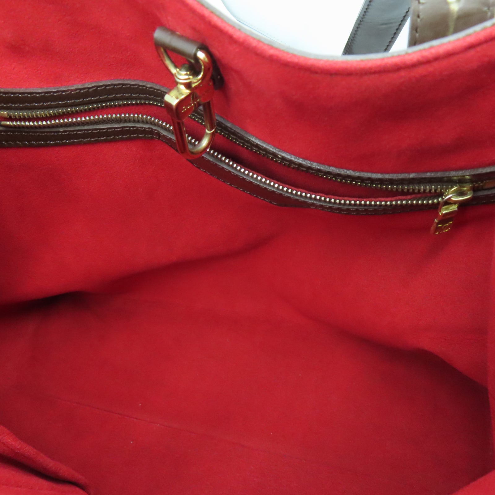 LOUIS VUITTON 【清倉大減價】Damier Hampstead MM金扣手挽袋棕色