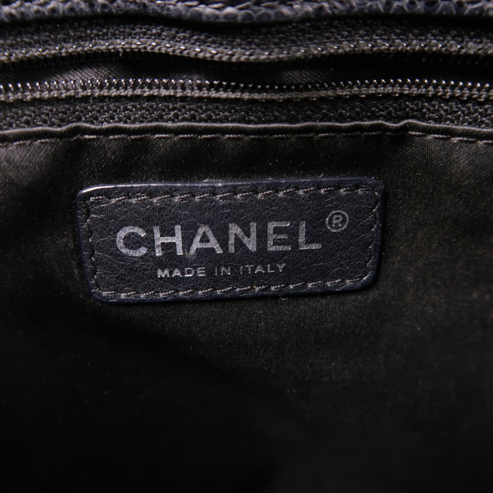 CHANEL 牛皮皮革GST銀扣鏈帶肩背袋