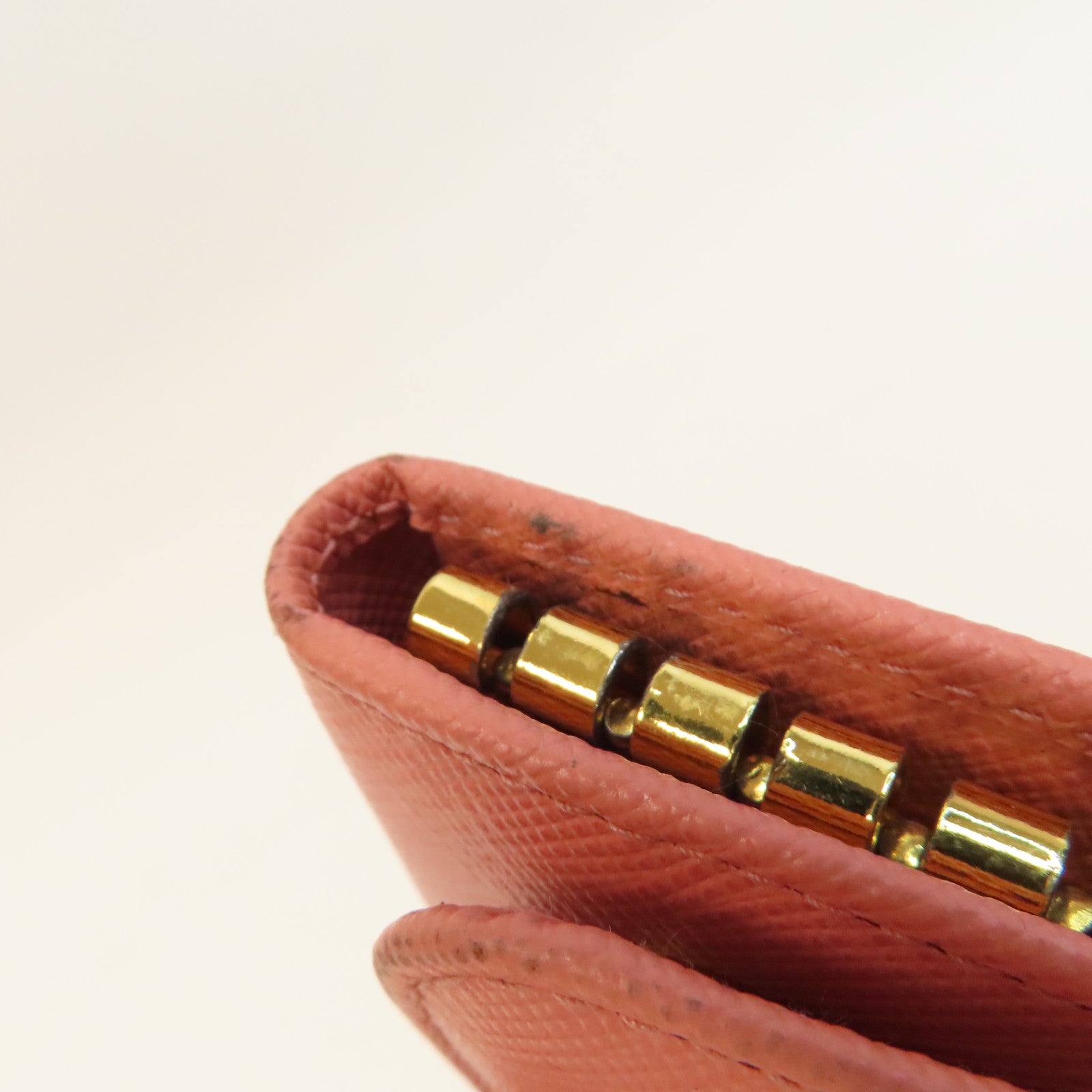PRADA 牛皮皮革Key Case金釦鎖匙包粉紅色