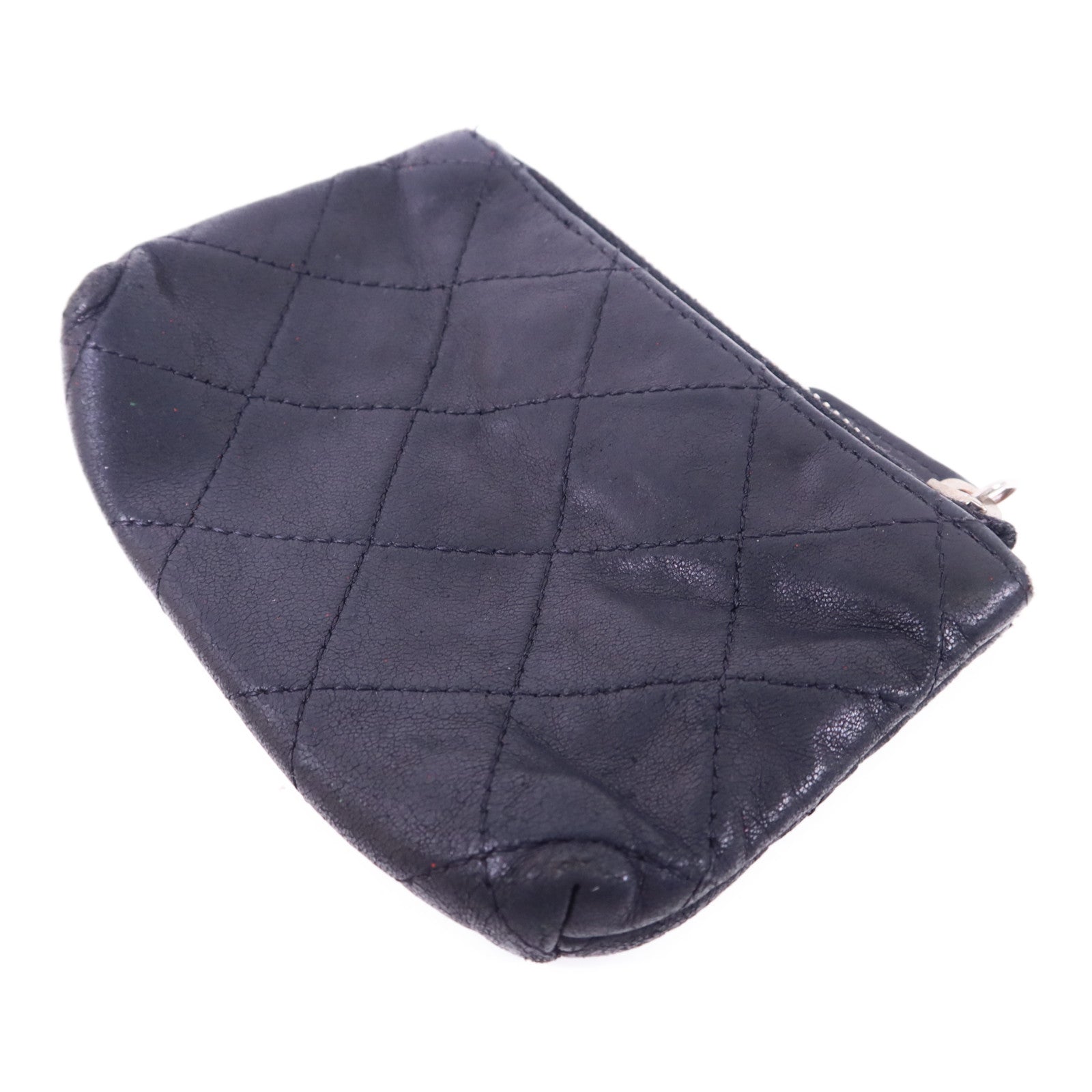 CHANEL 羊皮皮革Coin Case銀扣零錢包