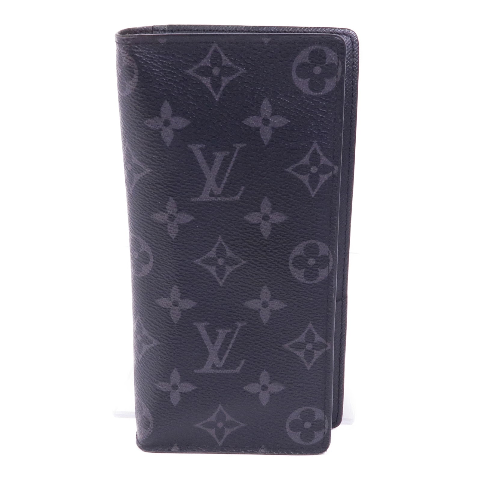 LOUIS VUITTON Monogram Eclipse Brazza銀扣長錢包