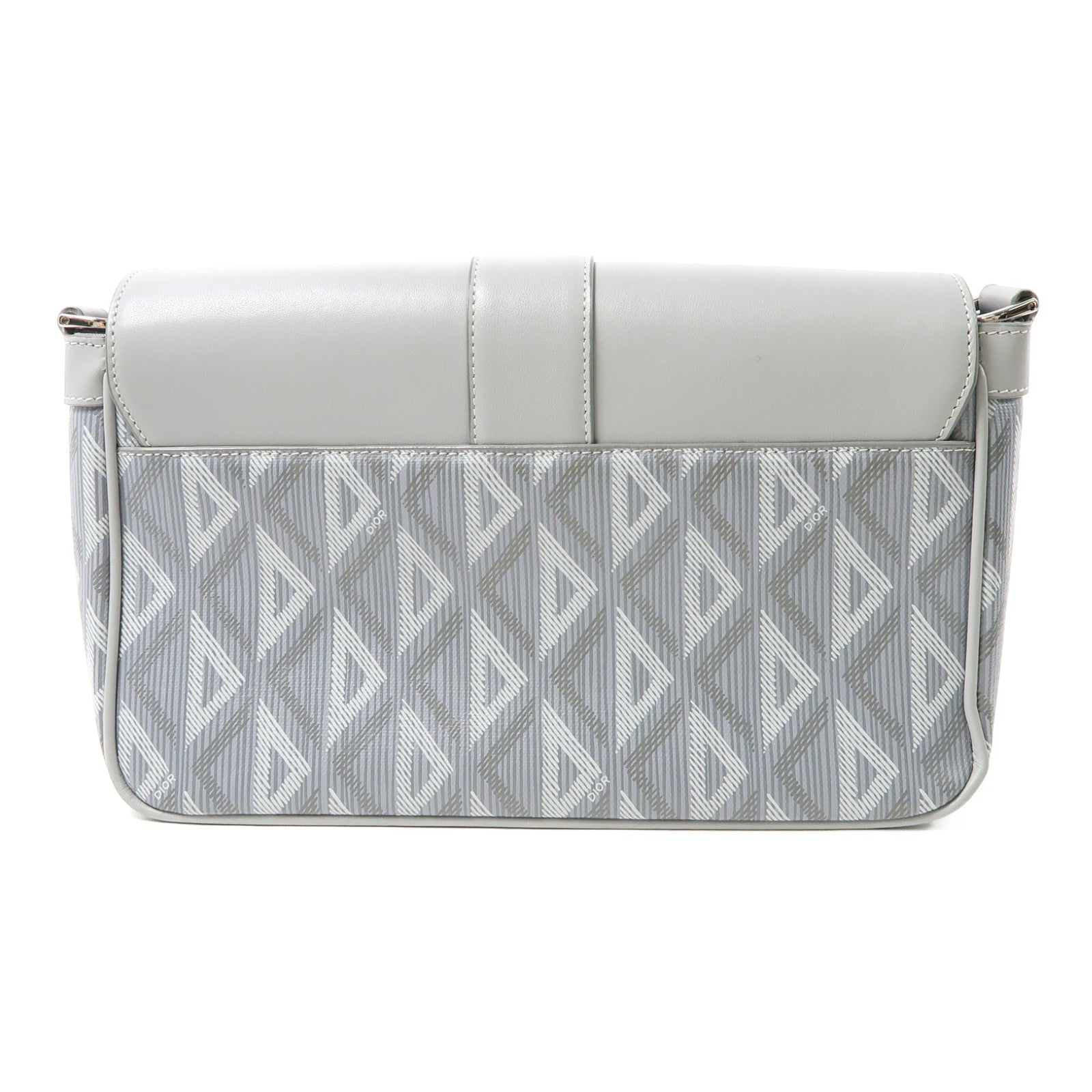 Dior 塗層帆布Shoulder Bag銀扣肩背袋灰色