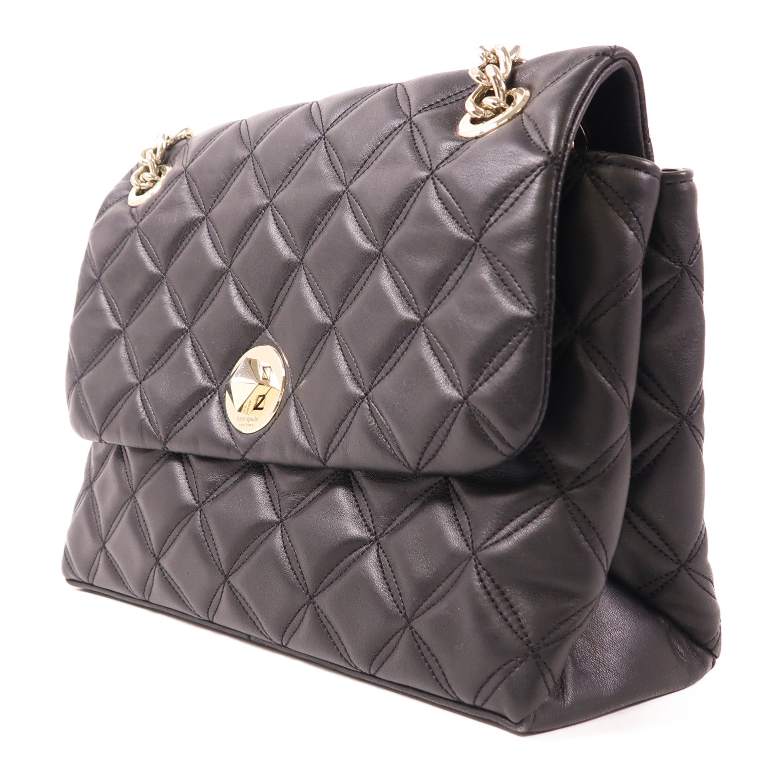 Kate Spade 皮革Chain Shoulder銀扣鏈帶肩背袋