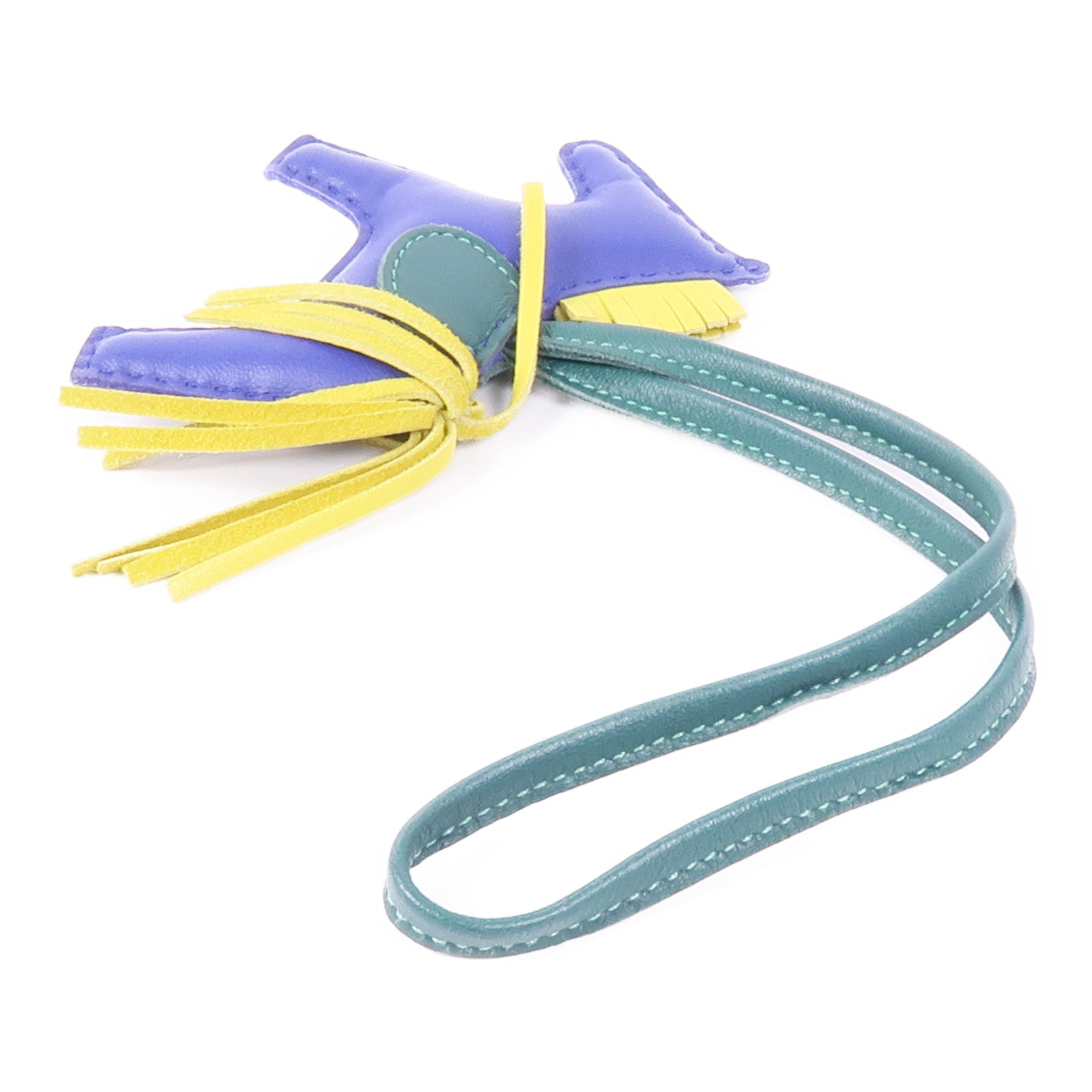 HERMES Rodeo PM Charm Milo Leather Blue/Green/Yellow