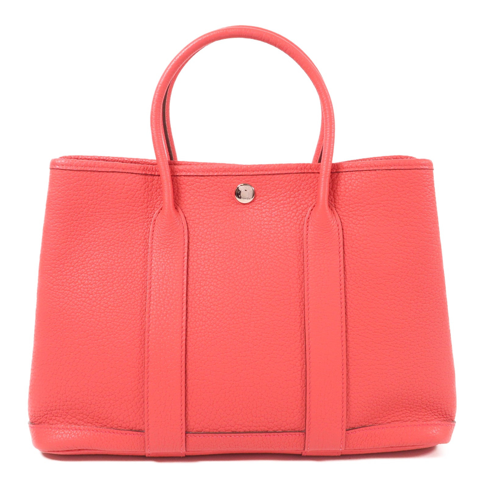 HERMES Country皮革Garden Party TPM銀扣手挽袋