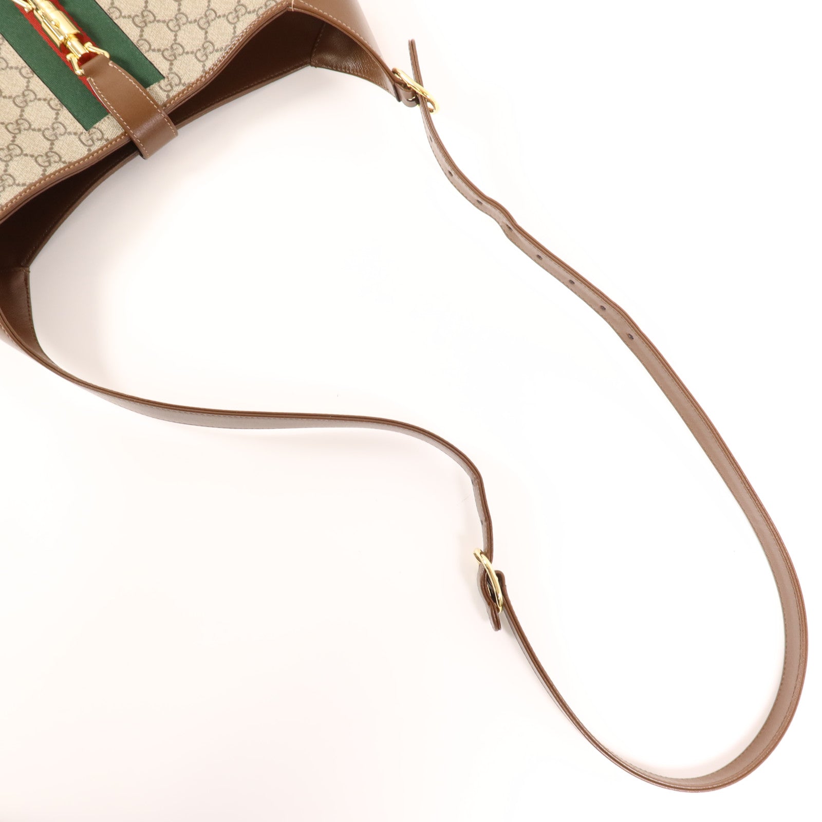 GUCCI 塗層帆布/牛皮皮革Jackie 1961 Medium金扣手挽肩背兩用袋