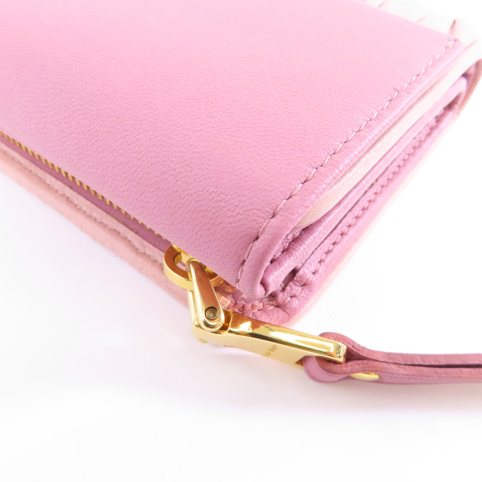 Miu Miu 羊皮皮革Wallet金扣錢包粉紅色