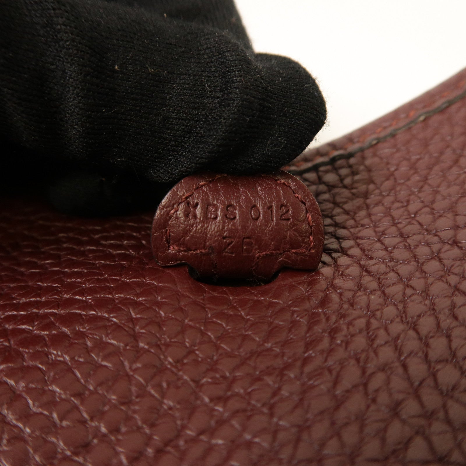 HERMES Clemence皮革Evelyne TPM銀扣肩背袋酒紅色