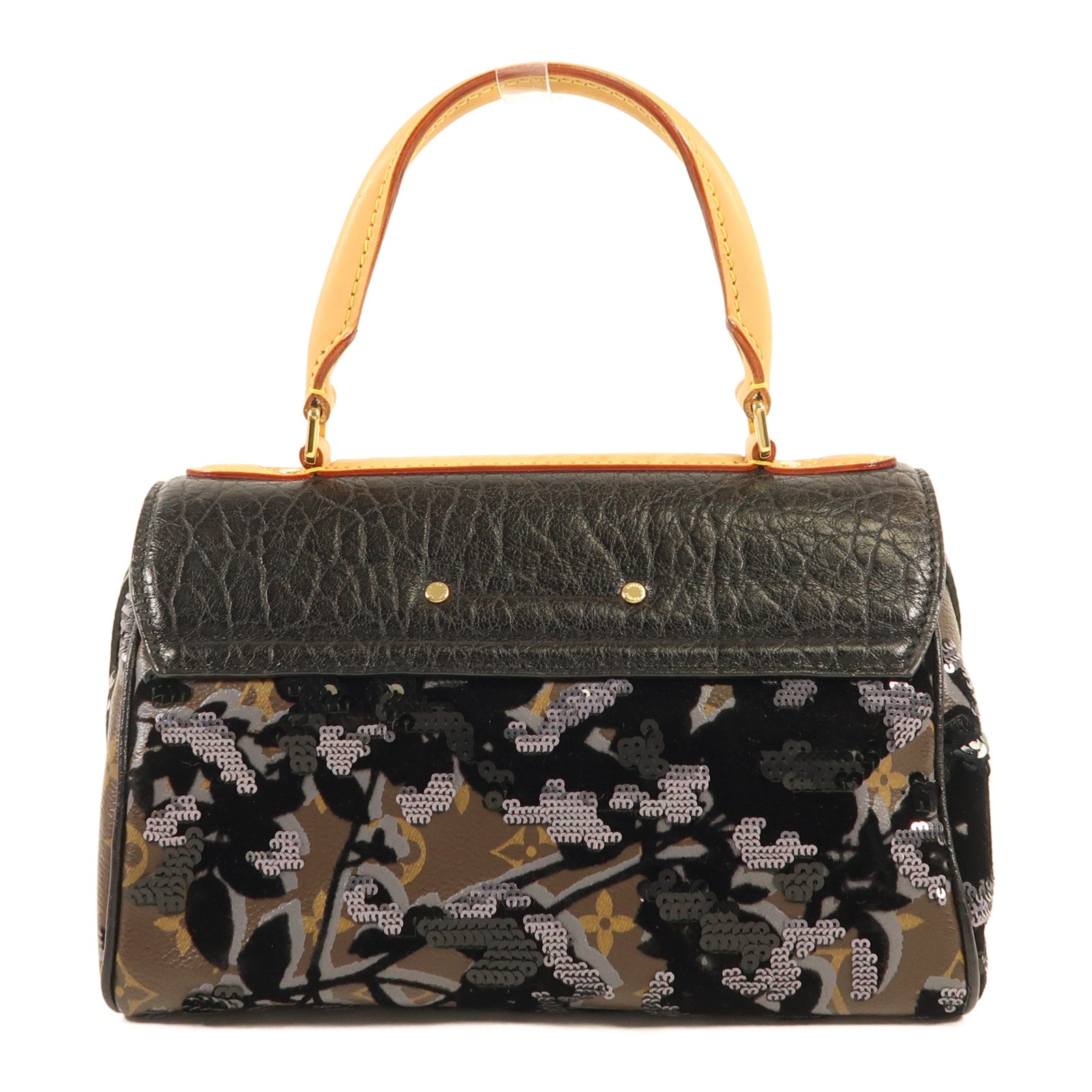 LOUIS VUITTON Monogram Fleur de Jais Carrousel金扣手挽袋