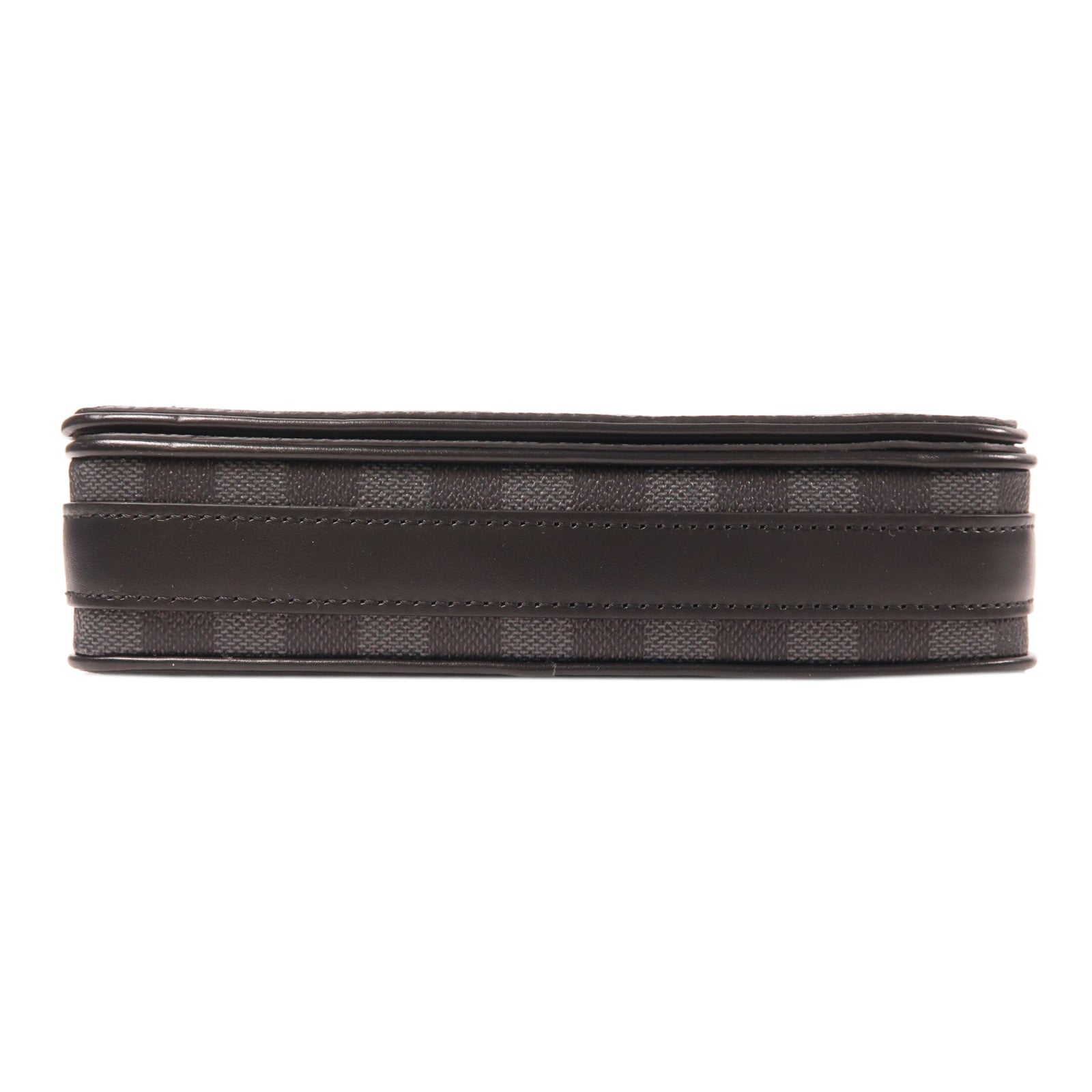 LOUIS VUITTON Damier Graphite Studio Messenger銀扣肩背袋黑色