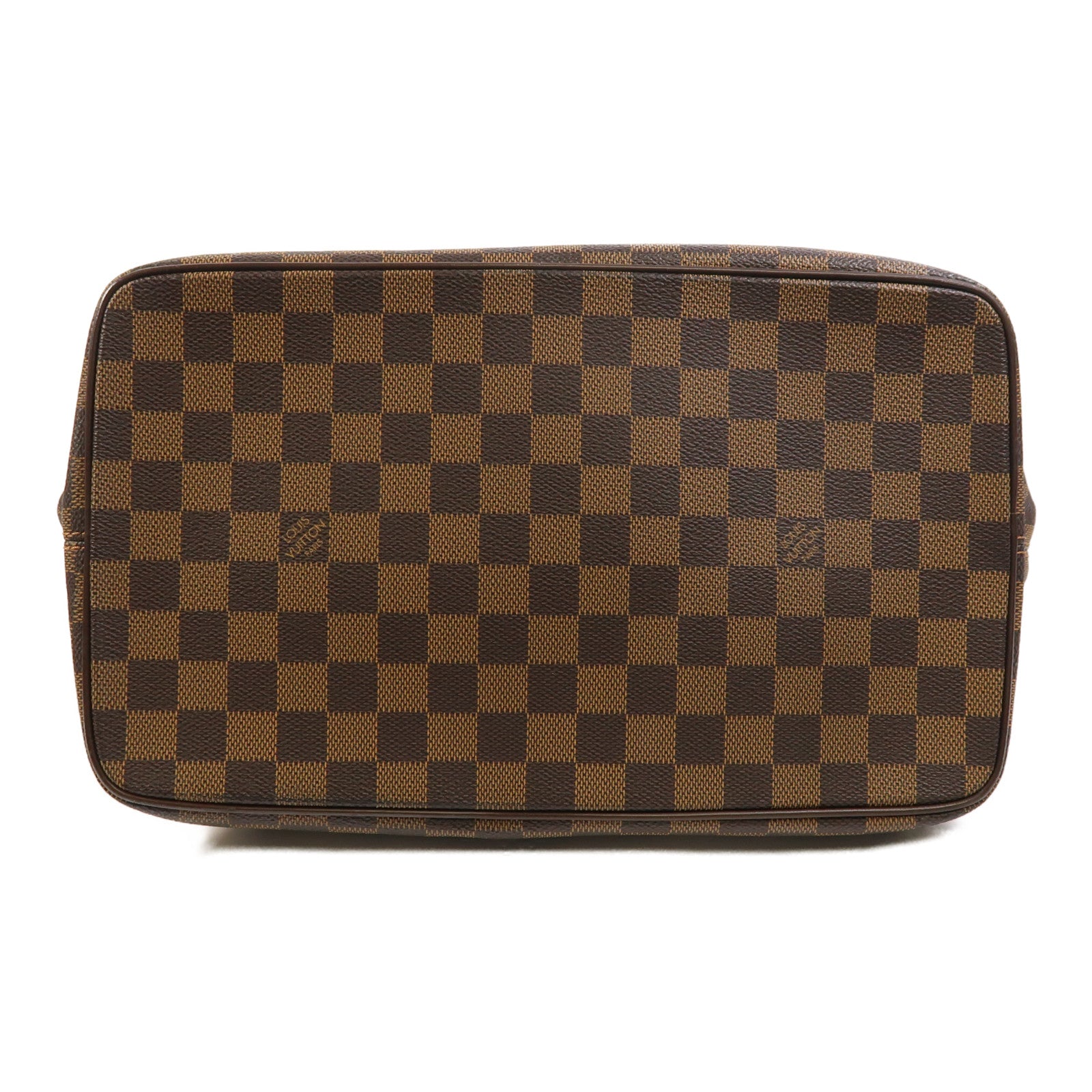LOUIS VUITTON Damier Saleya MM金扣肩背袋/手挽袋棕色