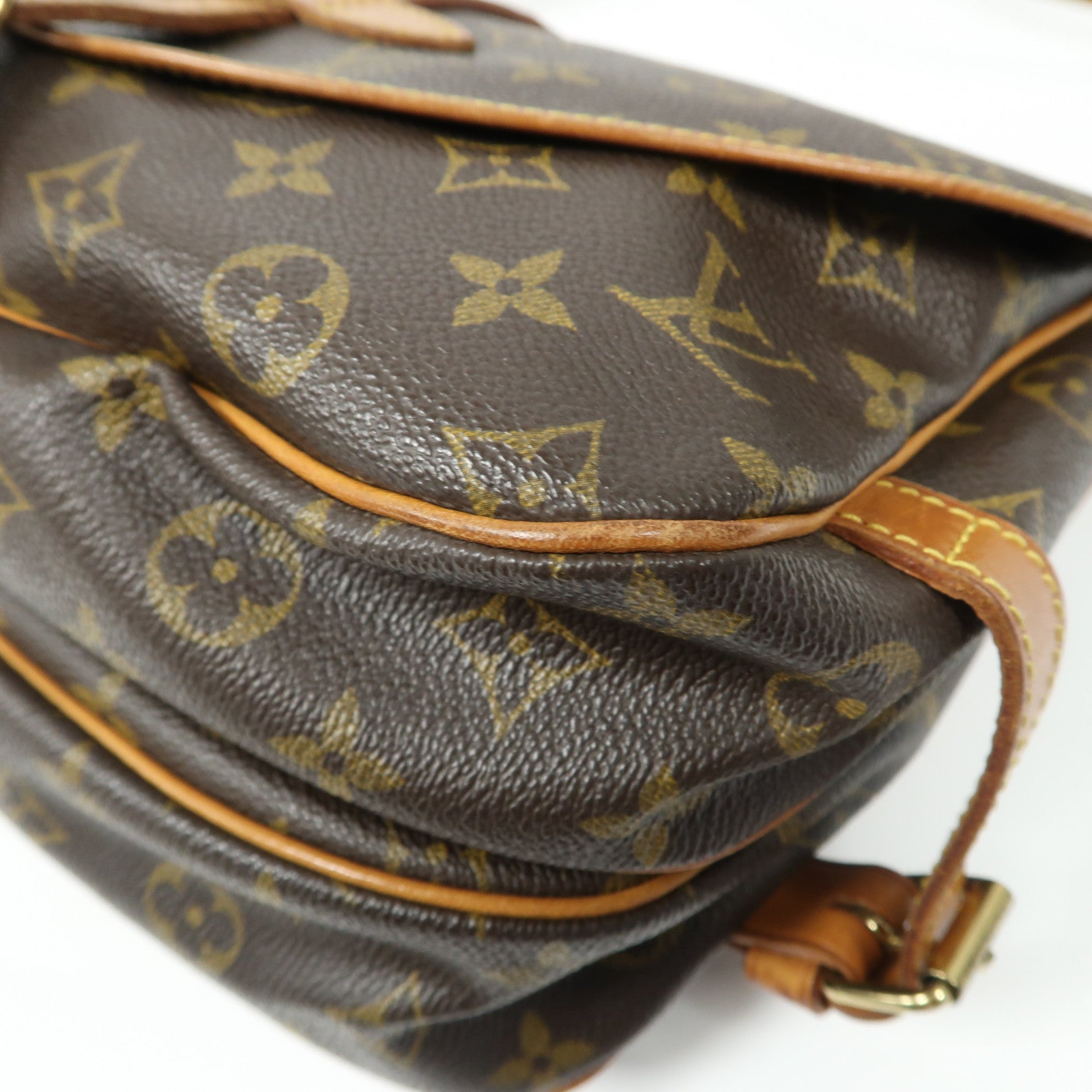LOUIS VUITTON Monogram Saumur 30金扣肩背袋啡色