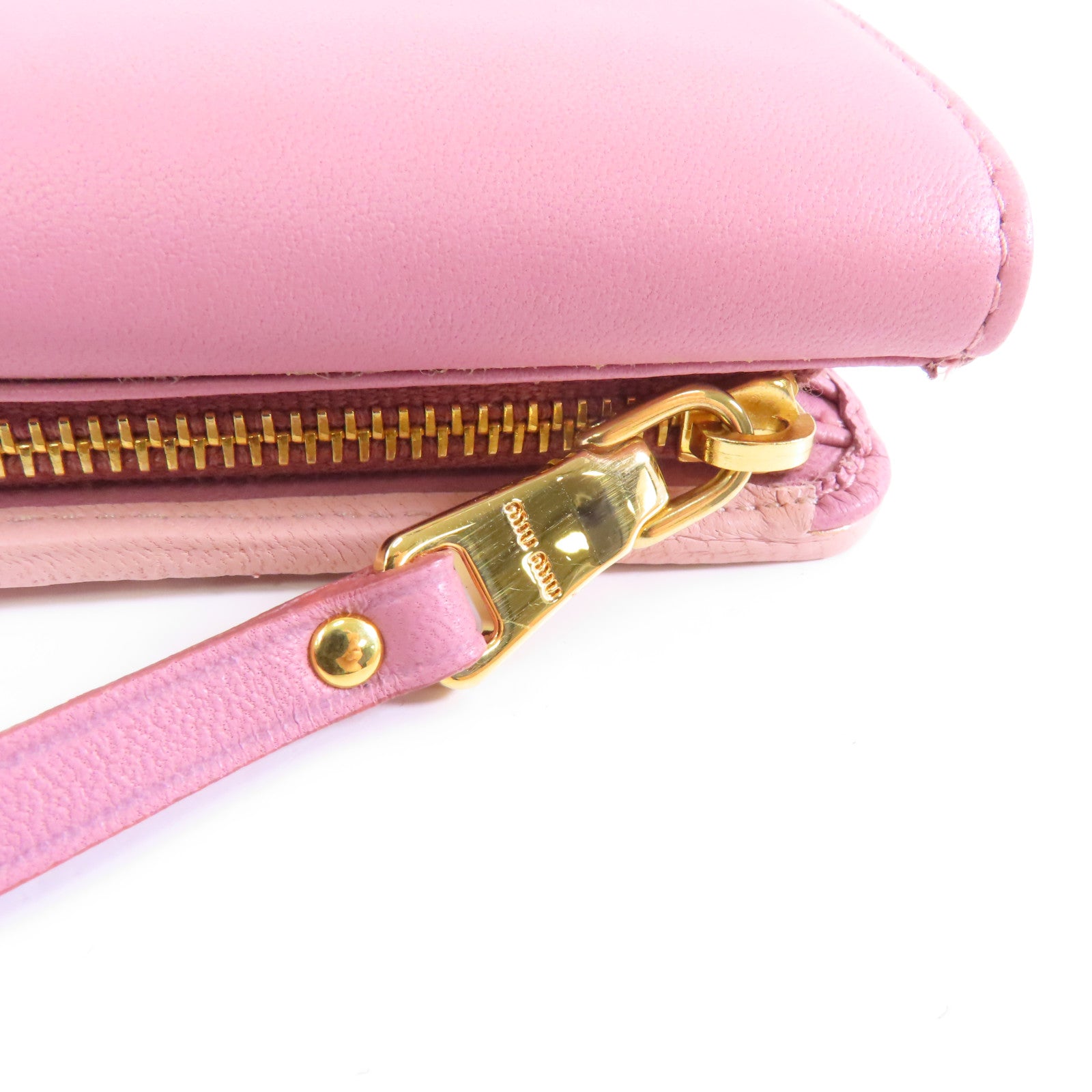 Miu Miu 羊皮皮革Wallet金扣錢包粉紅色