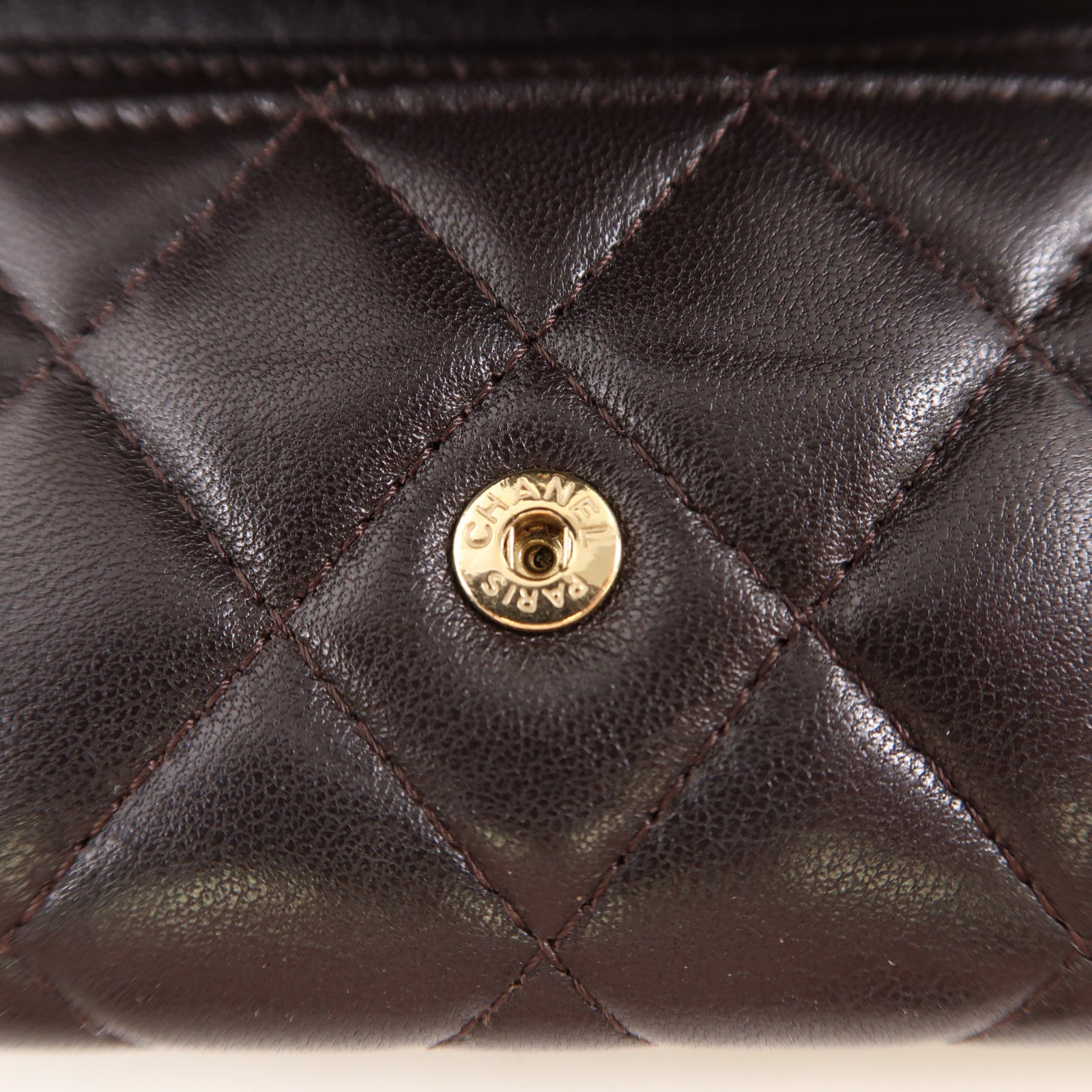 CHANEL 牛皮皮革Card Case金扣卡片套黑色