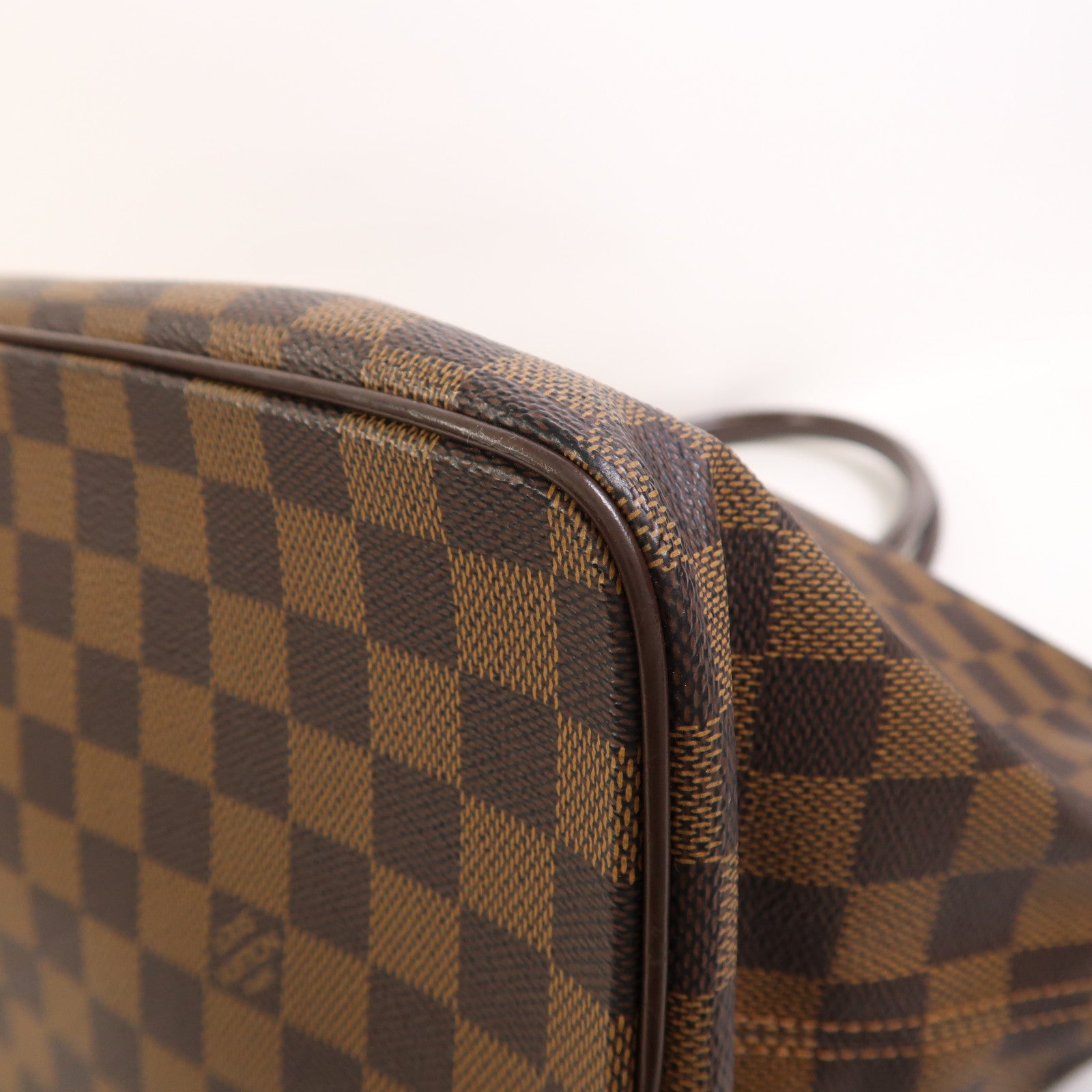 LOUIS VUITTON Damier Saleya MM金扣肩背袋/手挽袋棕色