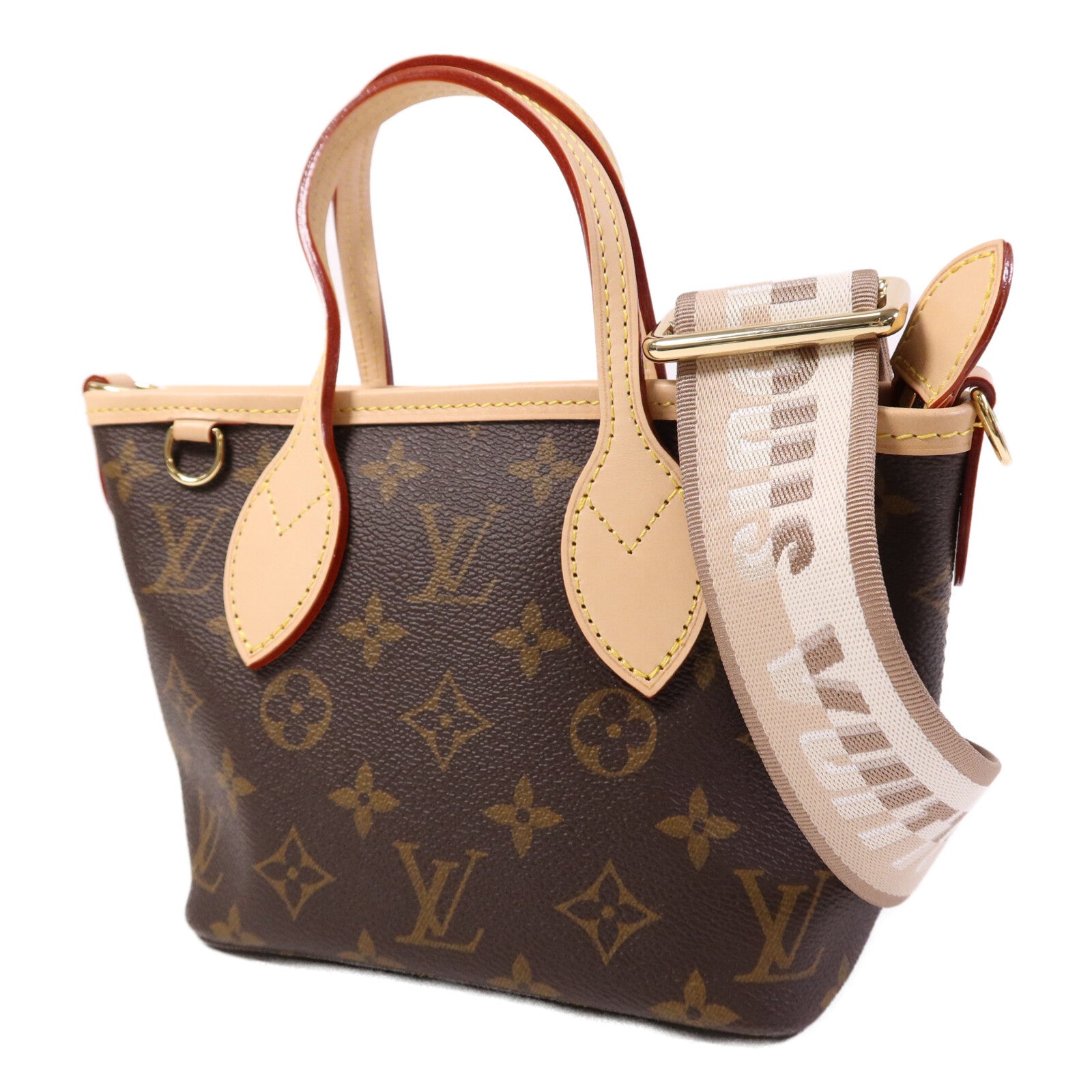 LOUIS VUITTON Monogram Neverfull BB金扣手挽肩背兩用袋