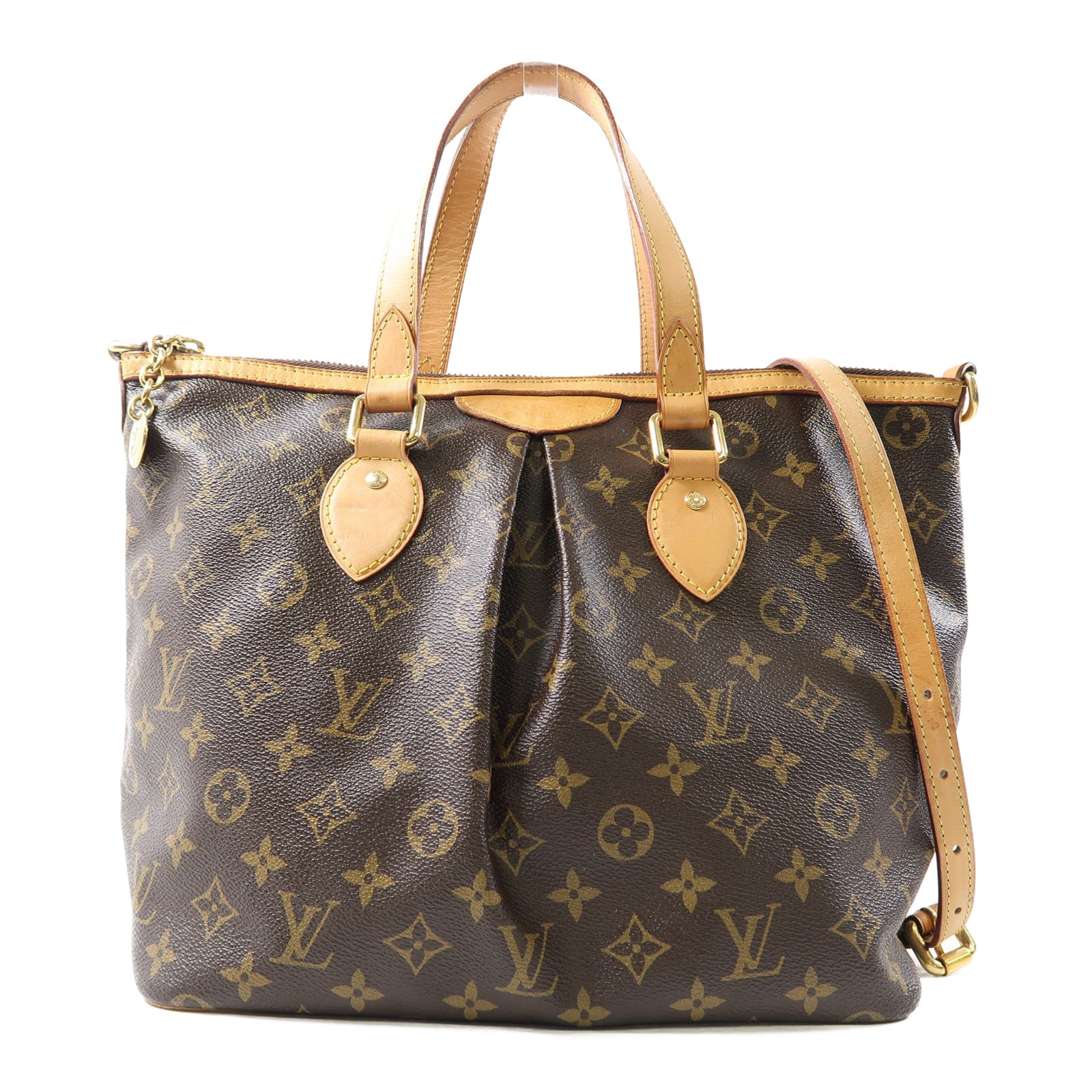 LOUIS VUITTON Monogram Palermo金扣手挽肩背兩用袋啡色