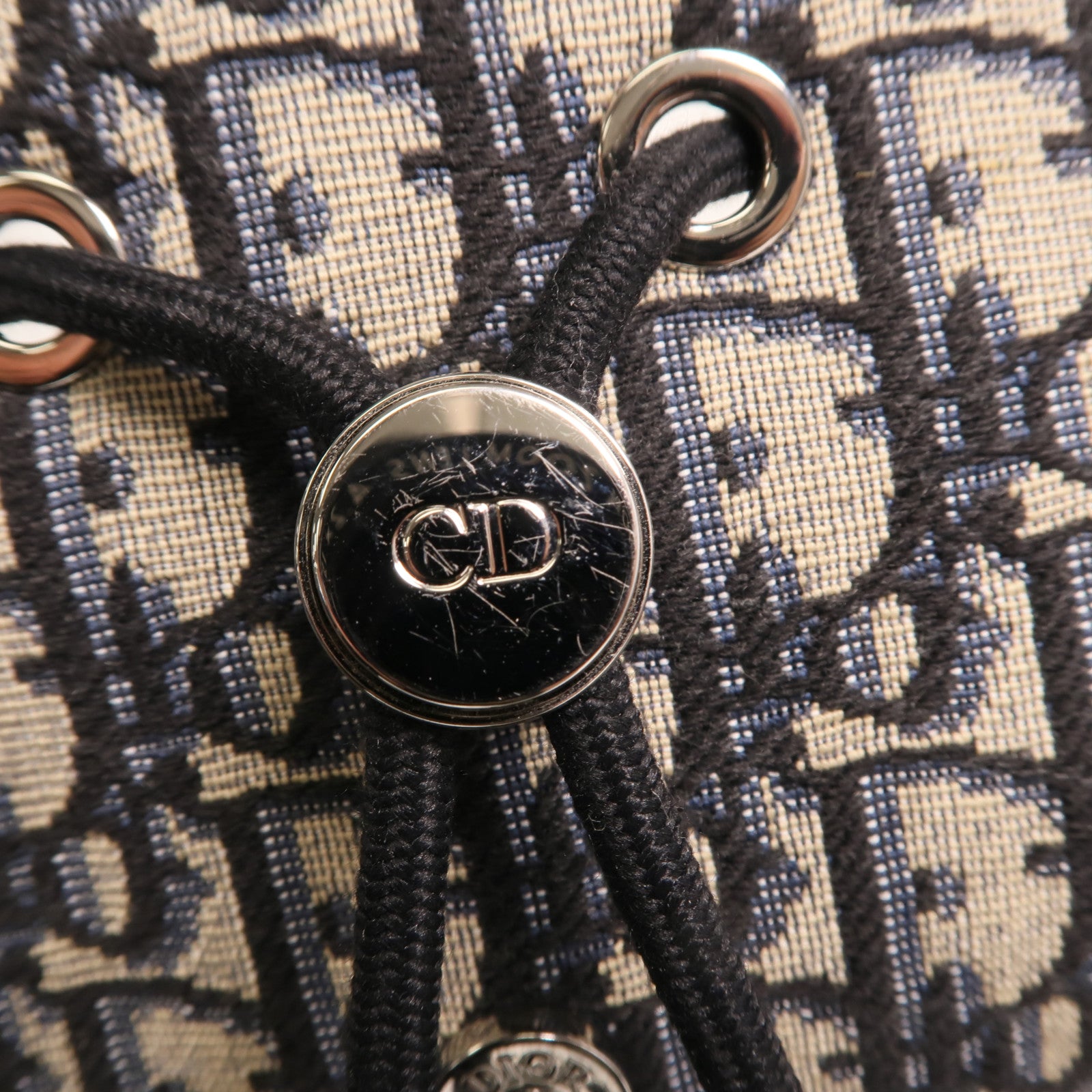 Dior 帆布Saddle Backpack銀扣背包