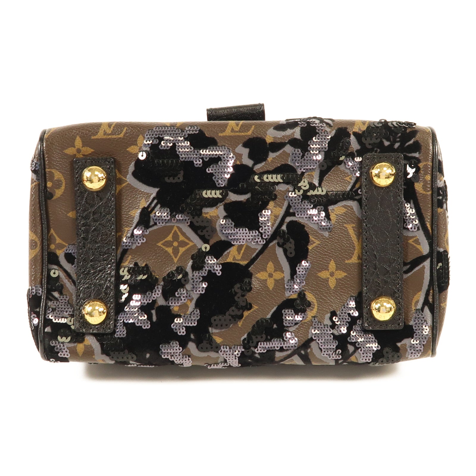 LOUIS VUITTON Monogram Fleur de Jais Carrousel金扣手挽袋