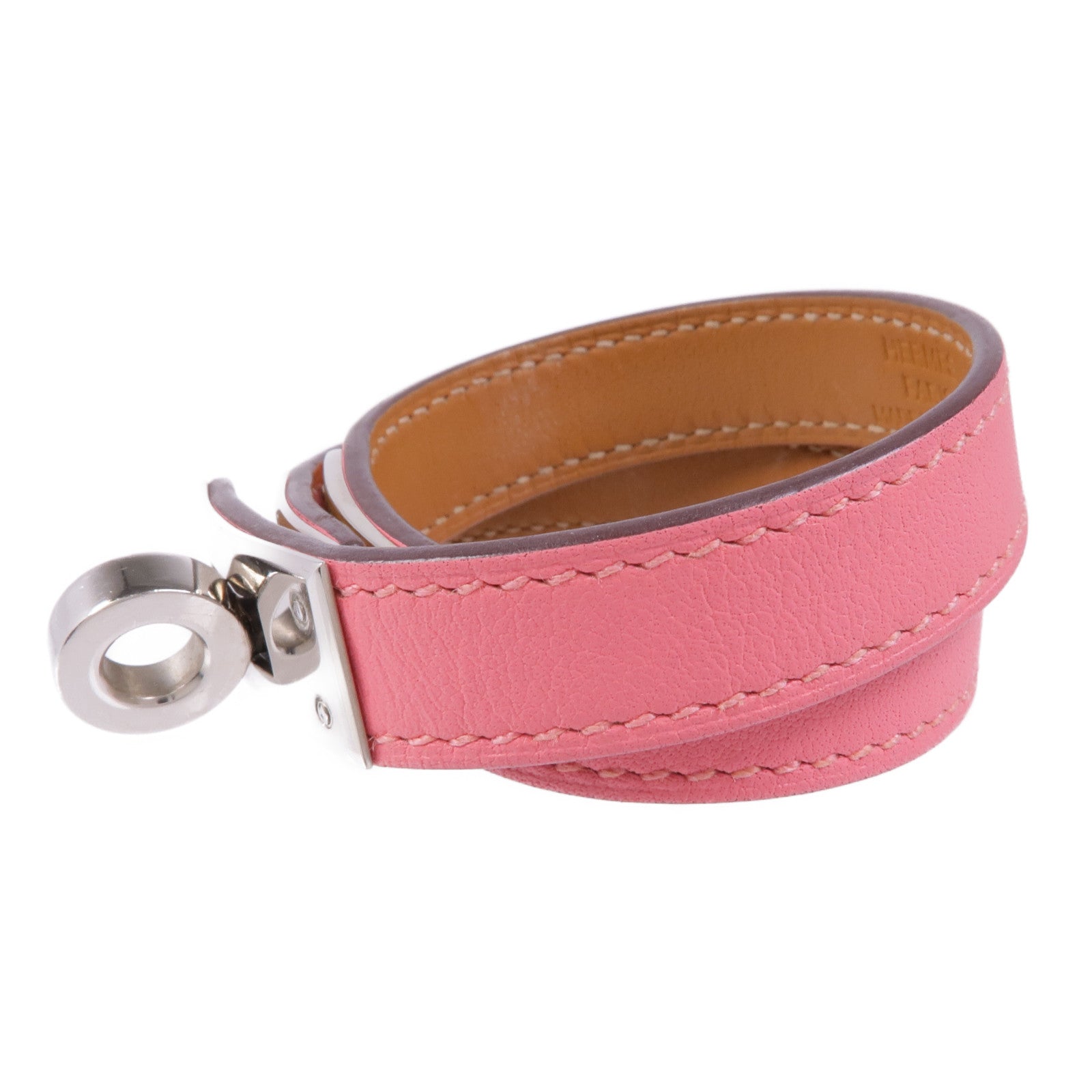 HERMES Swift皮革Kelly Double Tour Bracelet銀扣手帶